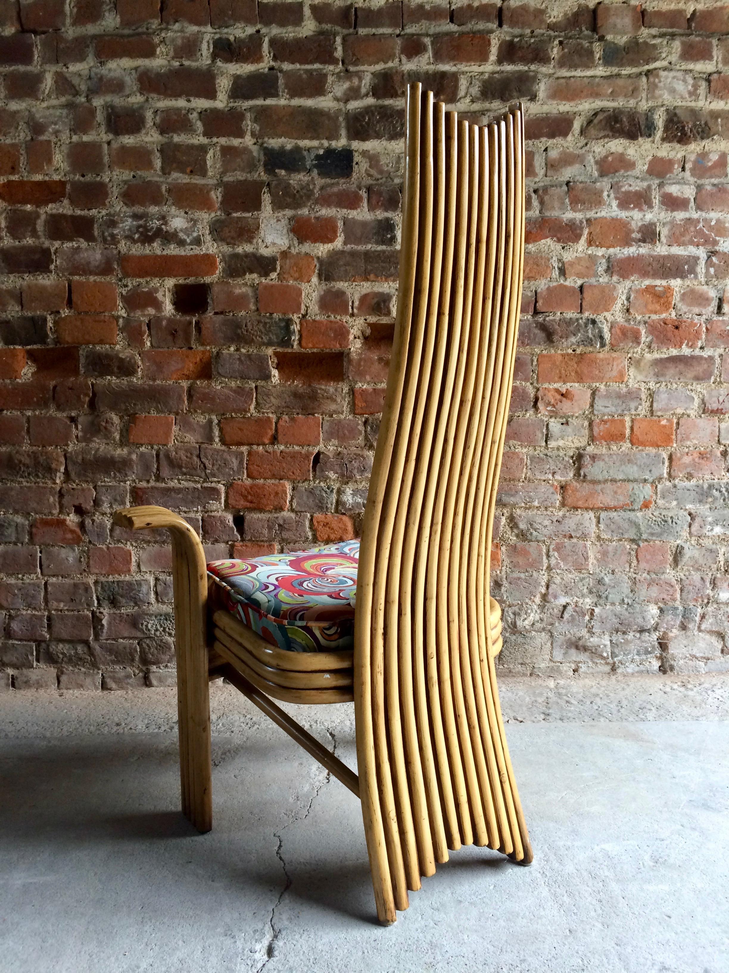 Missoni Dining Chairs High Back Bamboo Set of Eight Stunning 5