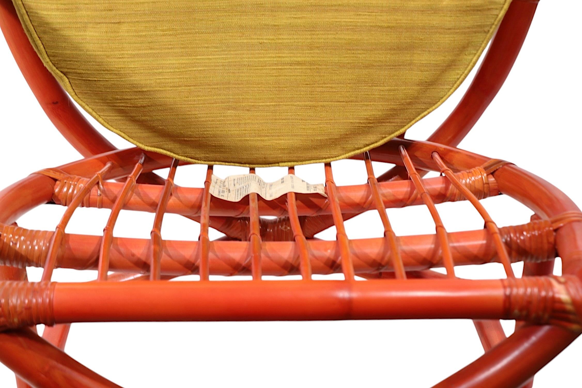 Silla de salón con respaldo alto de bambú de Henry Olko para Willow Reed c. 1970's en venta 4