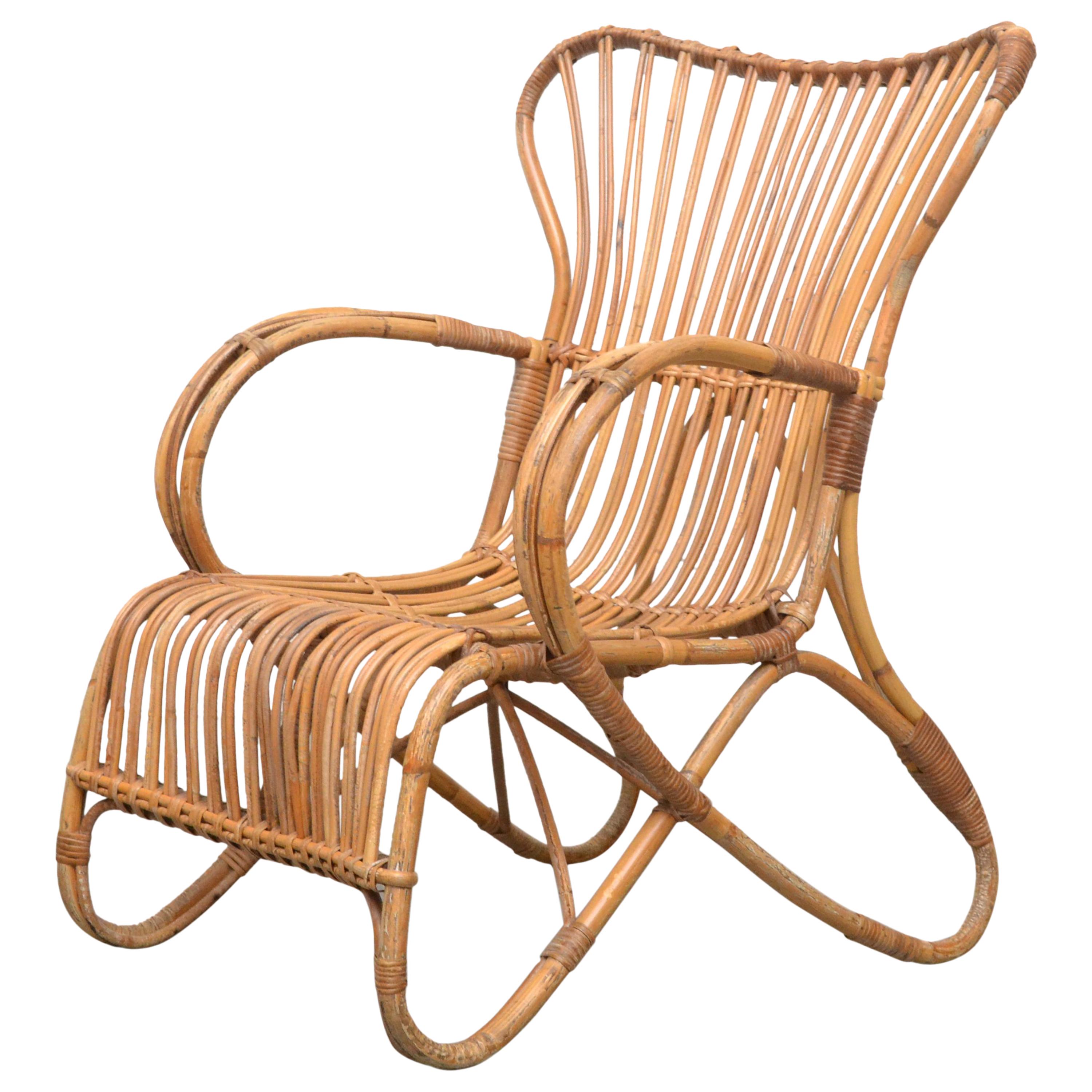 High Back Bamboo Lounge Chair