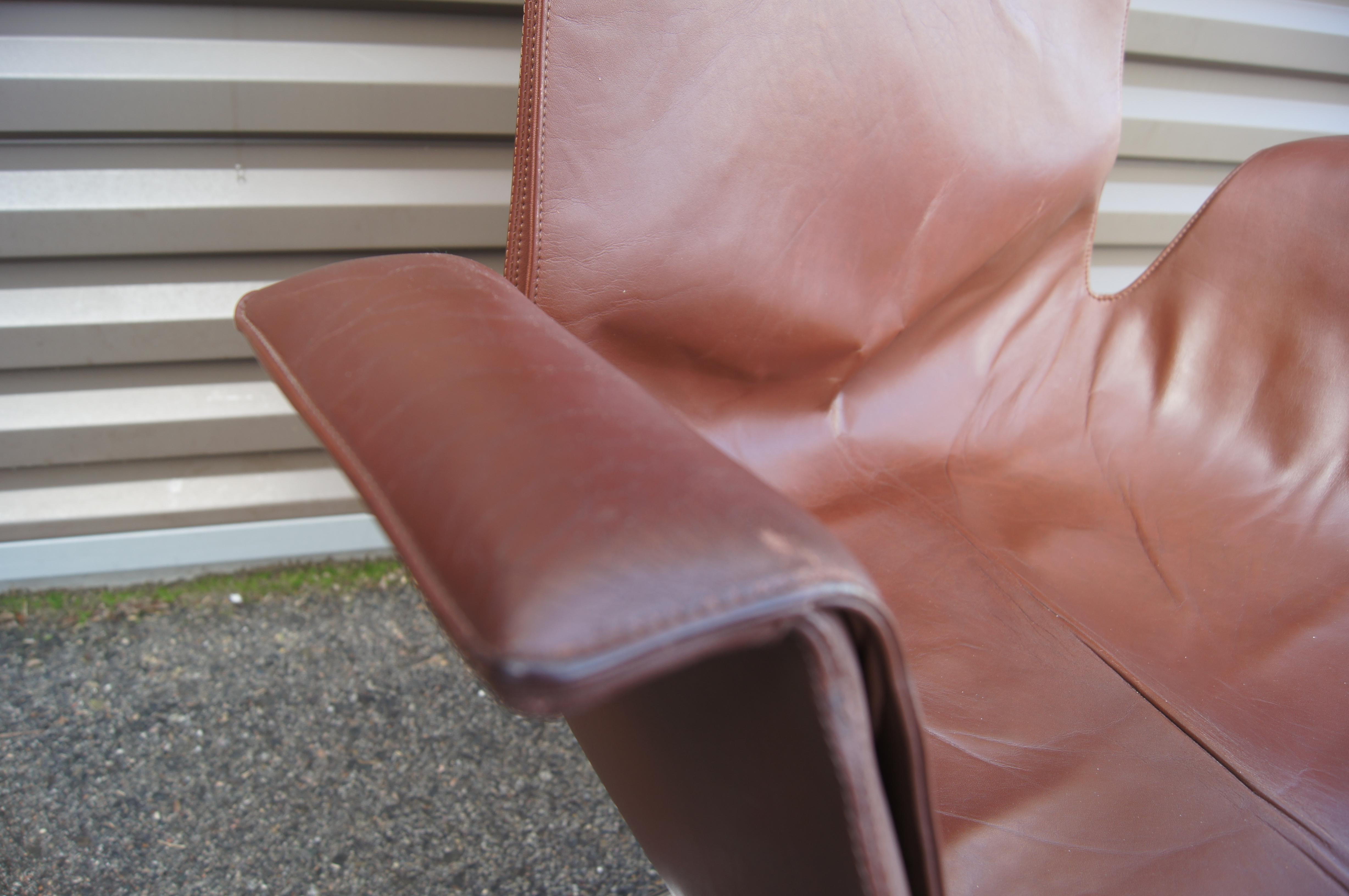Leather High-Back Bird Chair by Preben Fabricius and Jørgen Kastholm for Alfred Kill
