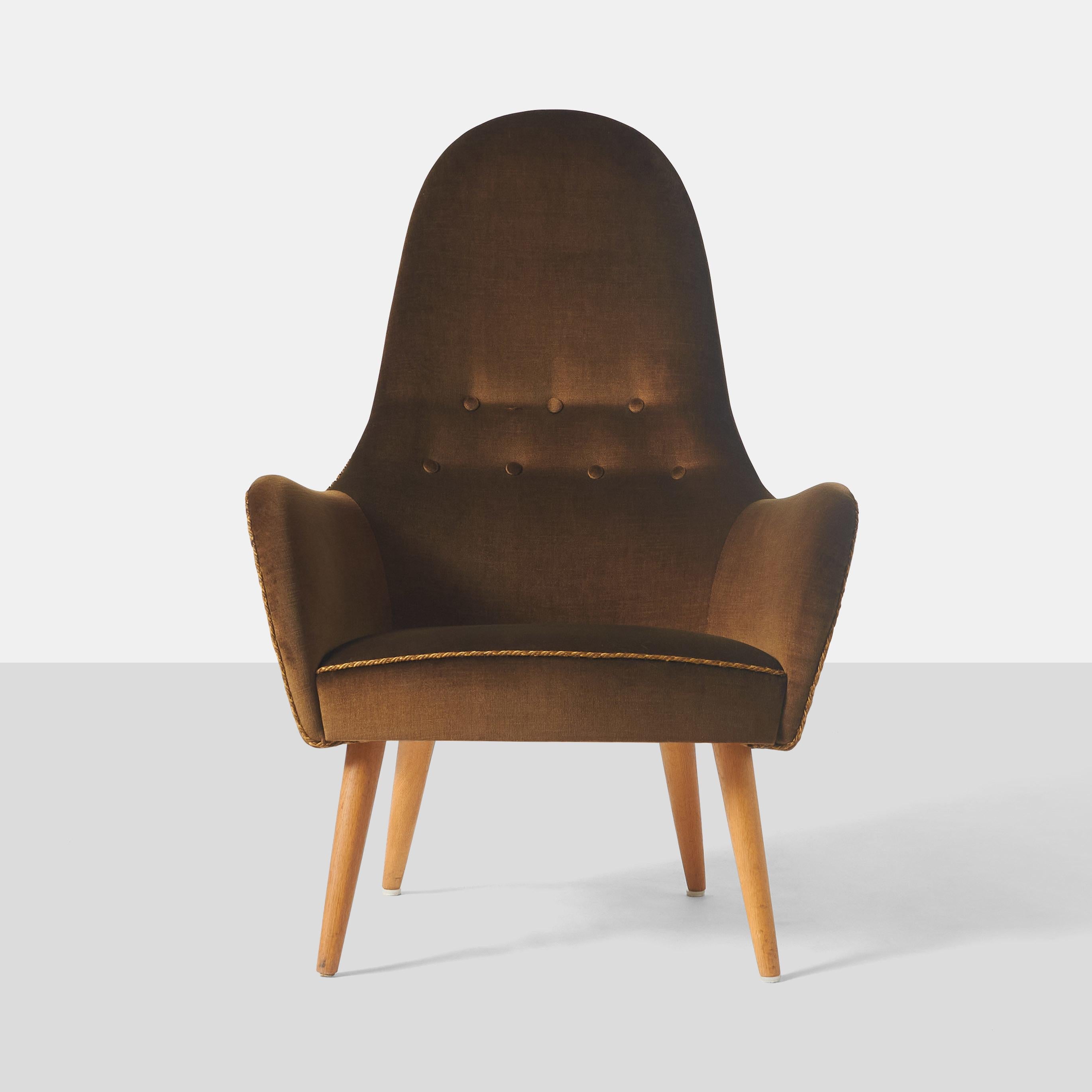 Scandinavian Modern High Back Chair by Kerstin Horlin Holmquist for Nordiska Kompaniet For Sale