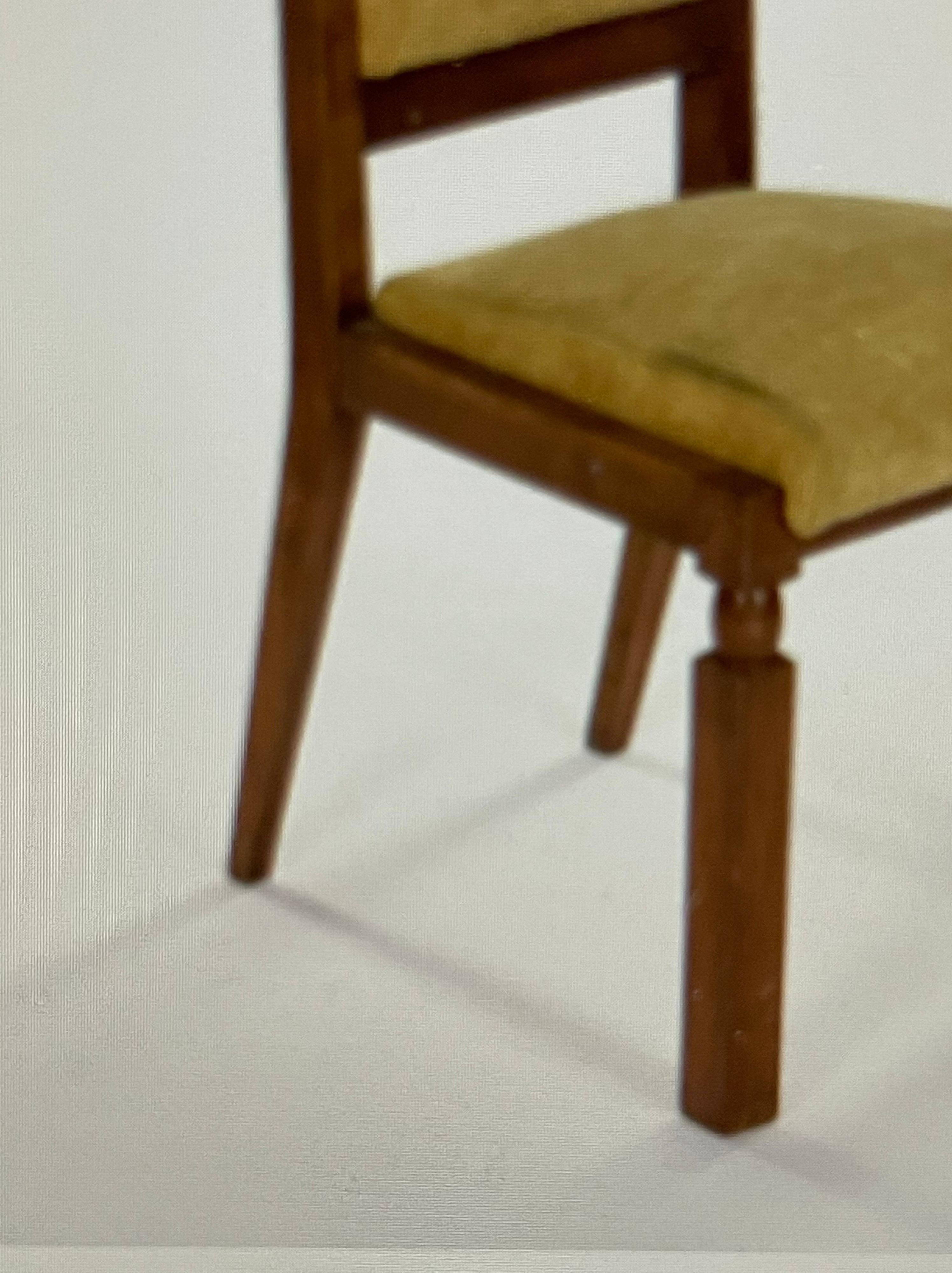 In the spirit of Maxime old high back chair in oak stained walnut circa 1940.