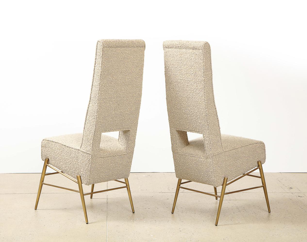 Contemporary High Back Custom Dining Chairs For Sale