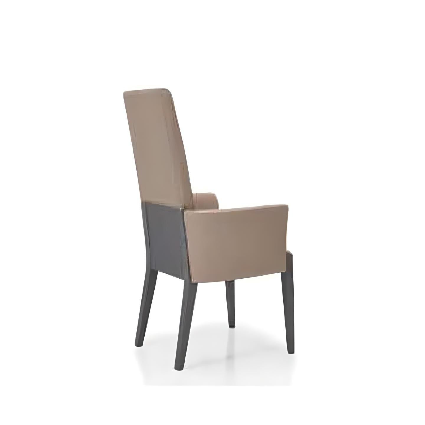 Portuguese High-Back Dining Armchair Upholstered in Velvet  Custom Wood & Lacquer Finishes For Sale