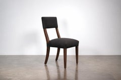 Esszimmerstuhl mit hoher Rückenlehne aus argentinischem Holz und schwarzem Stoff by Costantini, Luca