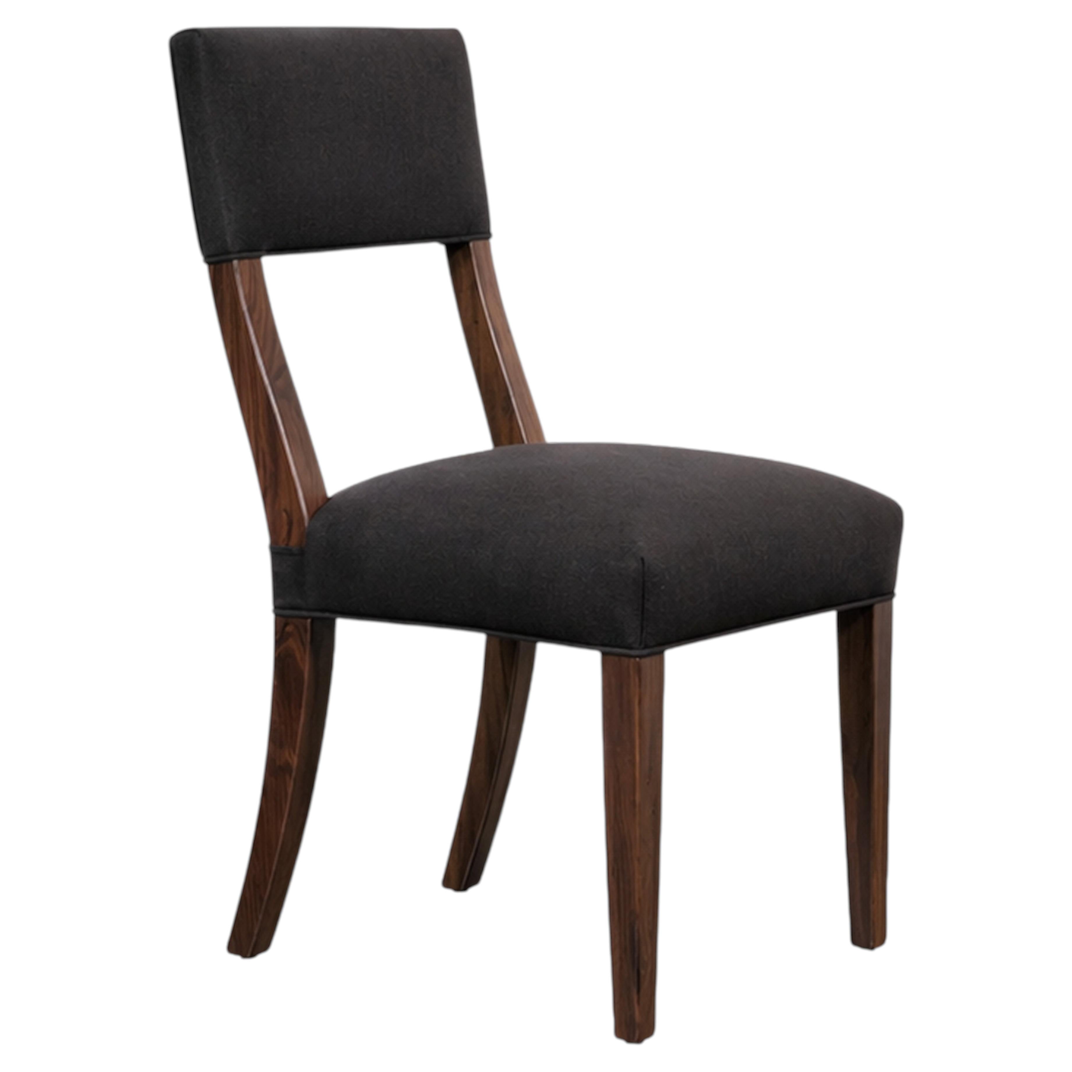 High Back Dining Chair in Wood and Black Fabric by Costantini, Luca In Stock