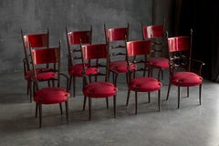 High-Back Dining Chairs by Aldo Tura, Italy, 1962