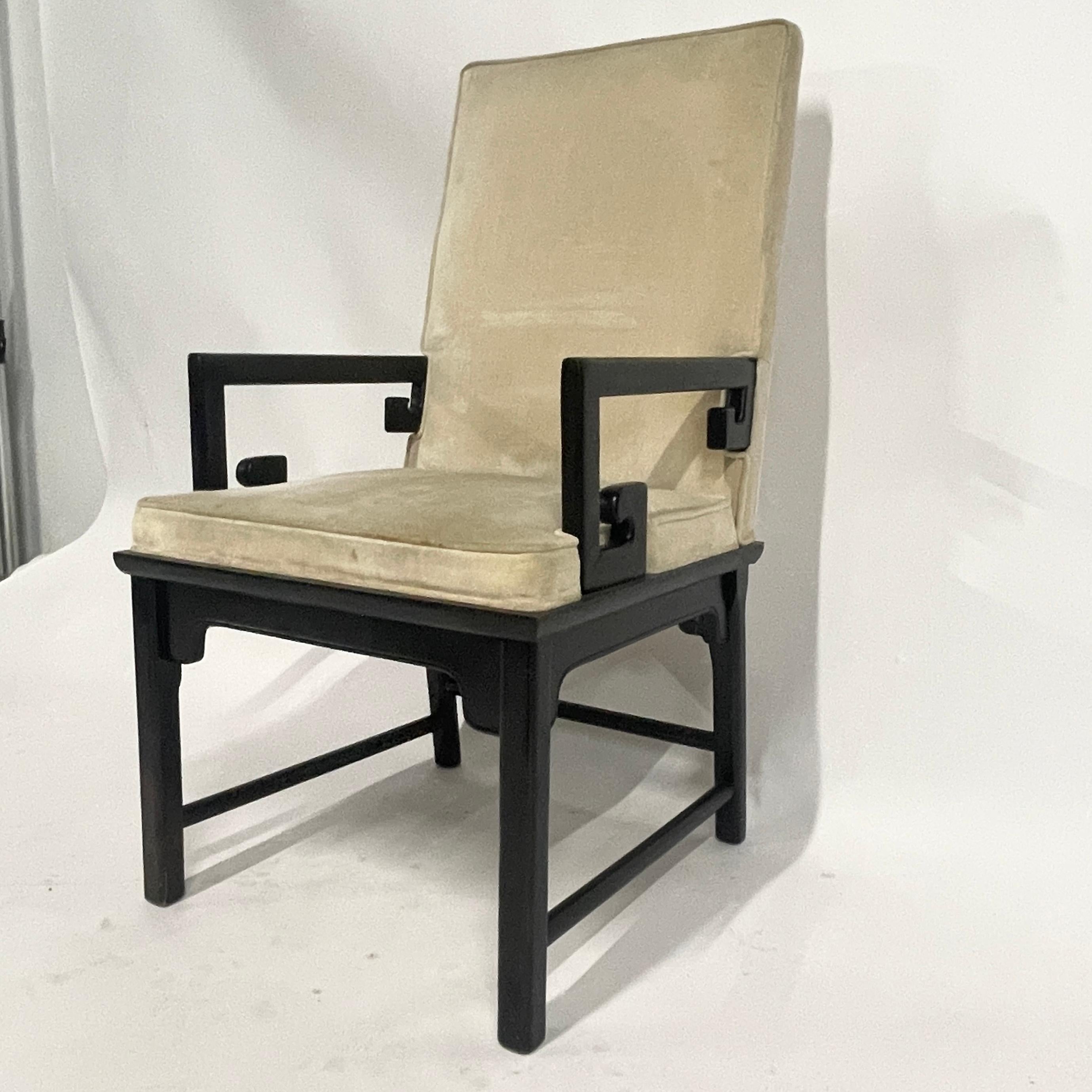 Raymond Sabota Century Greek Key Arm /Dining Chairs-Manner of Michael Taylor For Sale 3
