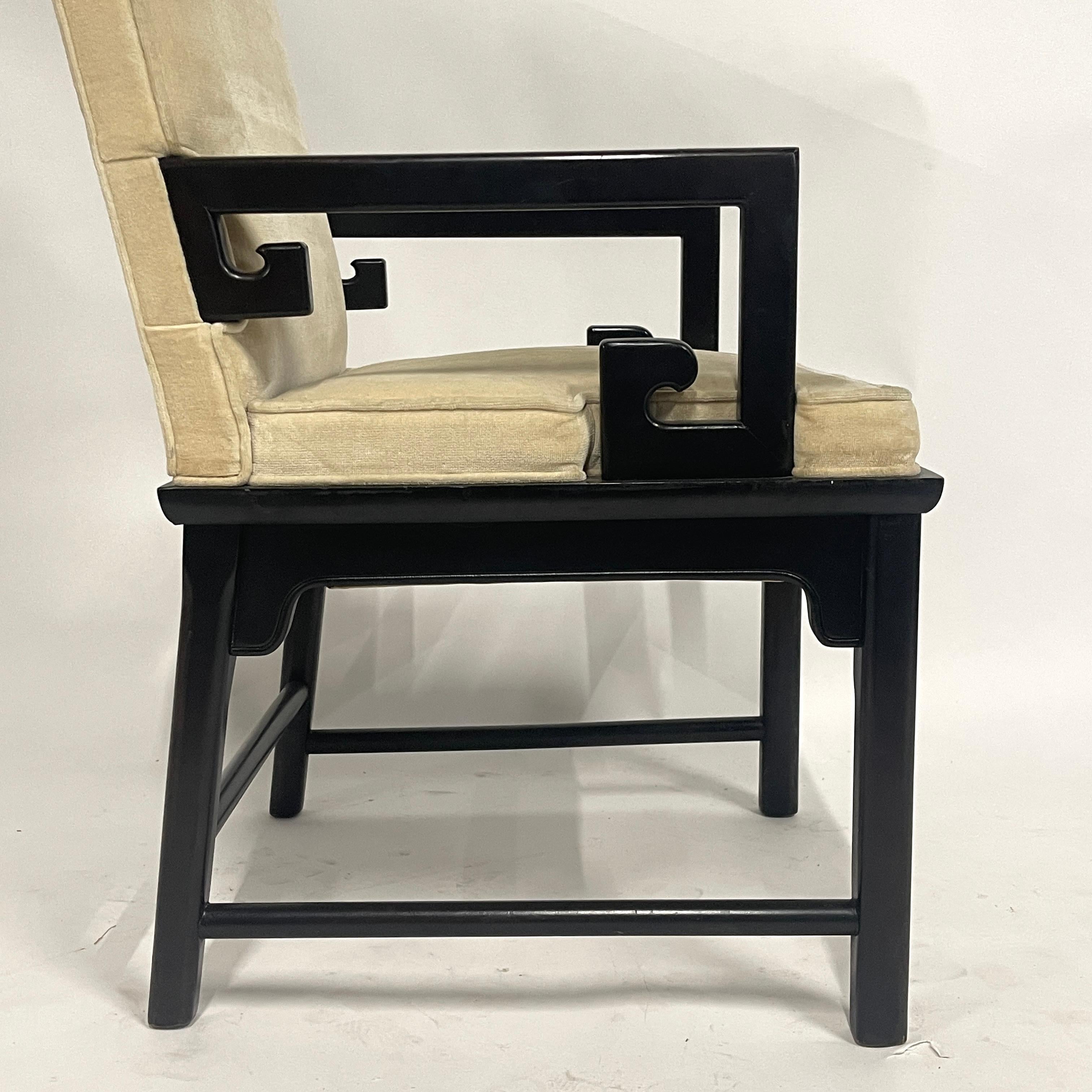 Raymond Sabota Century Greek Key Arm /Dining Chairs-Manner of Michael Taylor For Sale 4