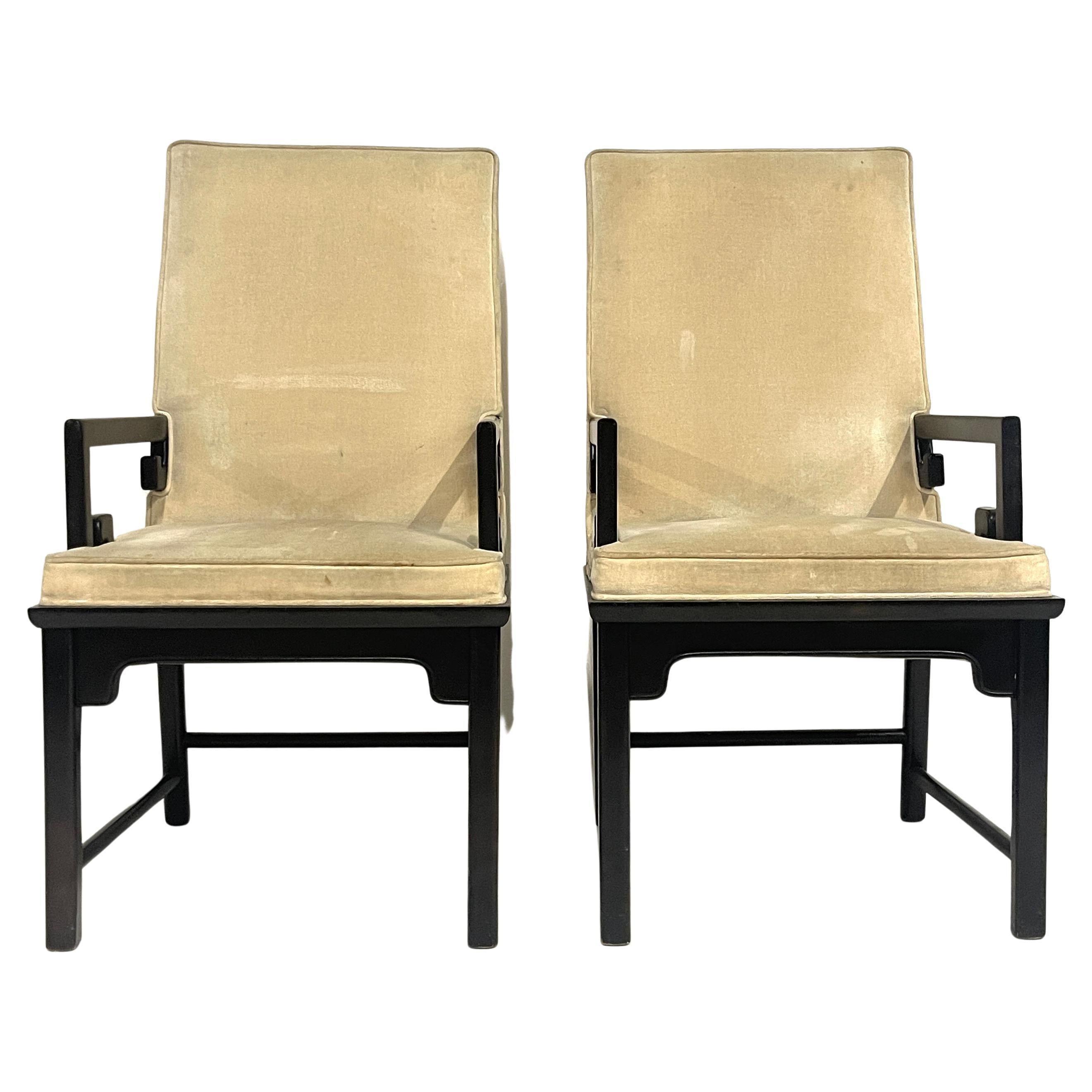 American Raymond Sabota Century Greek Key Arm /Dining Chairs-Manner of Michael Taylor For Sale