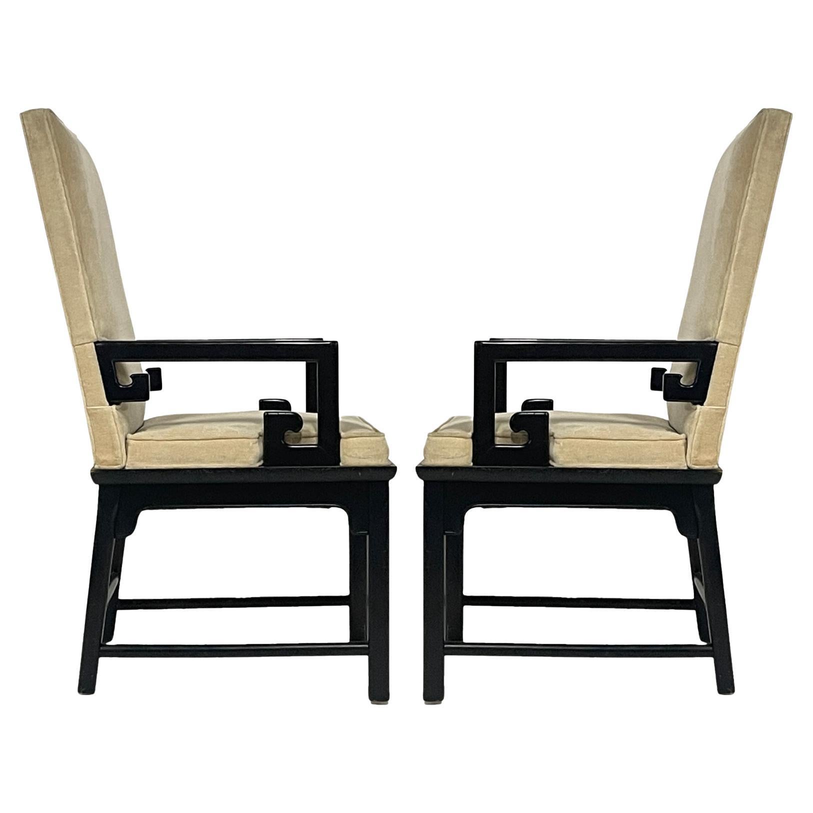 Raymond Sabota Century Greek Key Arm /Dining Chairs-Manner of Michael Taylor