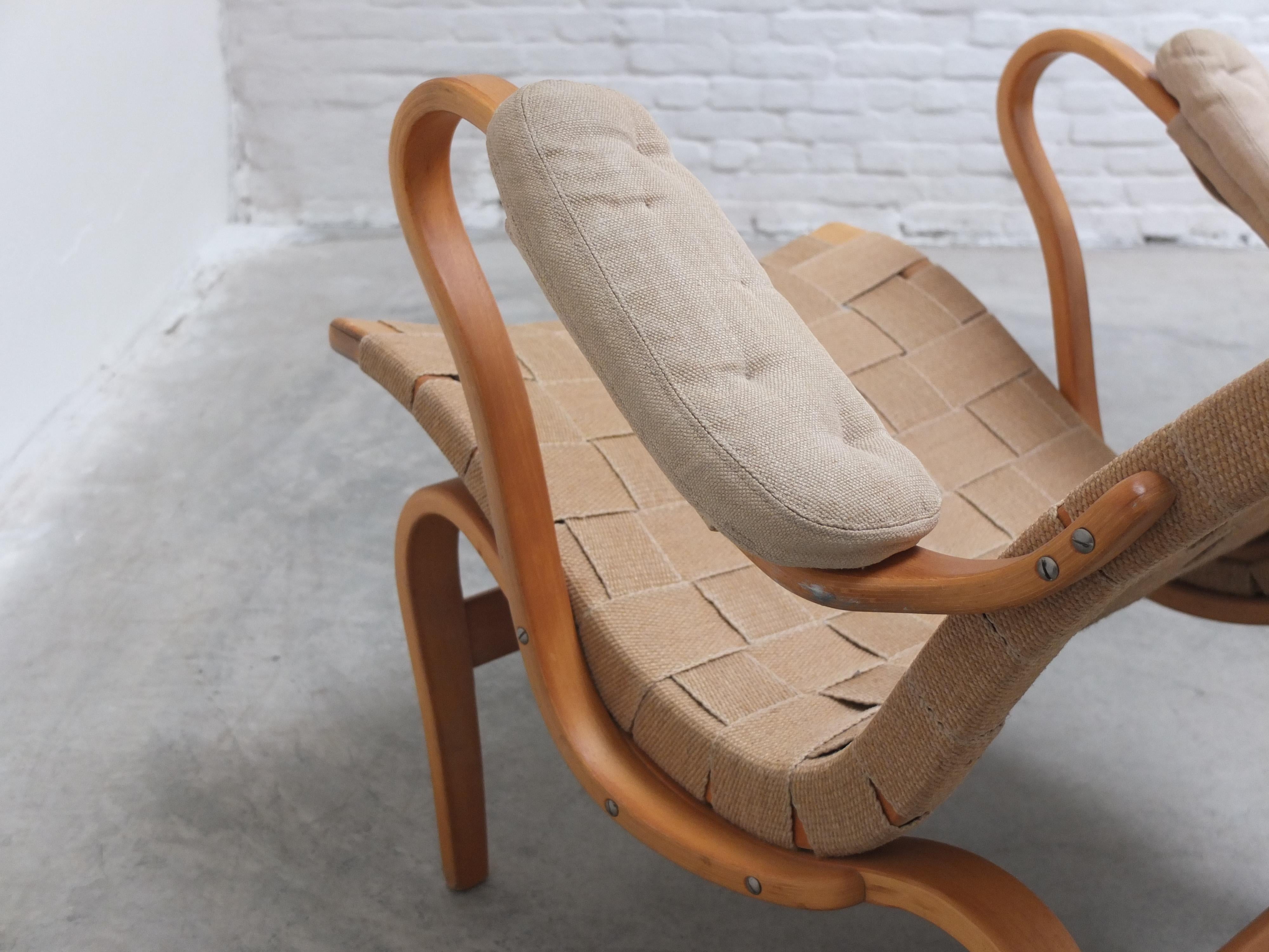High Back 'Eva' Lounge Chair by Bruno Mathsson for Karl Mathsson, 1941 3