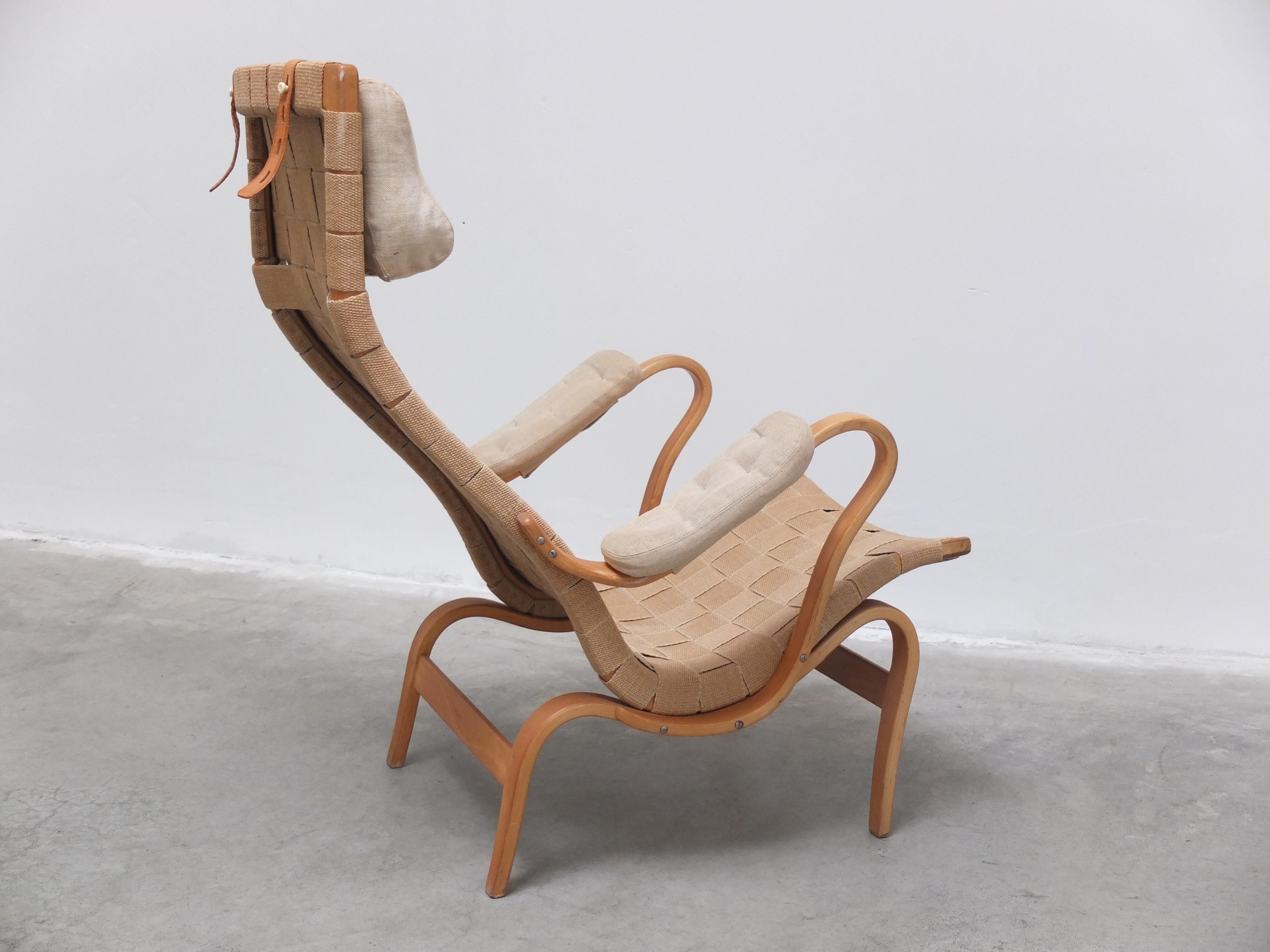 Scandinavian Modern High Back 'Eva' Lounge Chair by Bruno Mathsson for Karl Mathsson, 1941