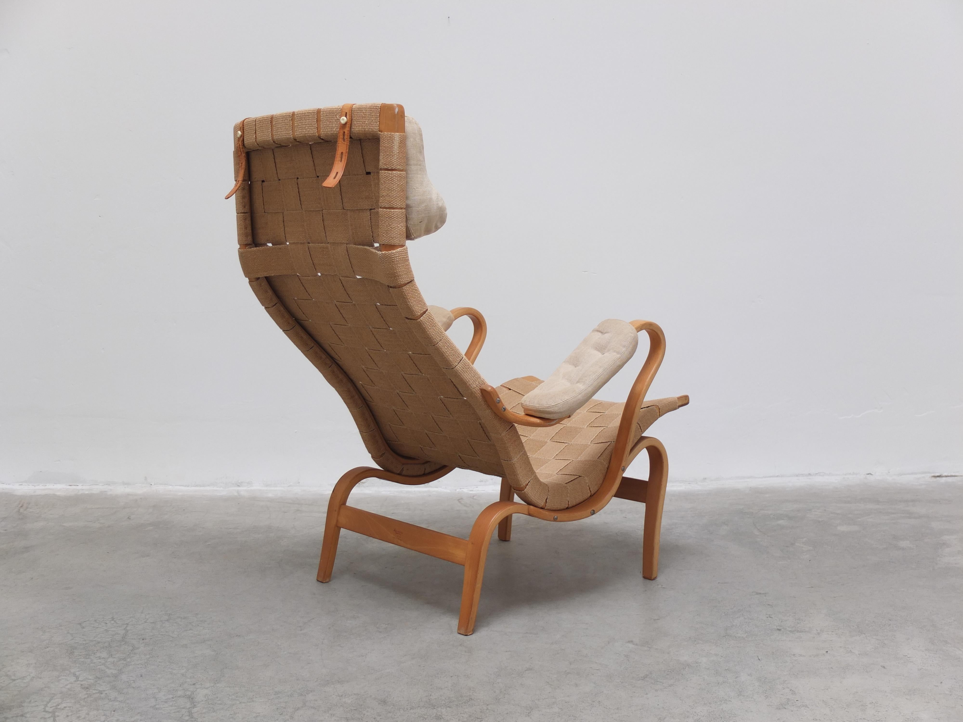 Fabric High Back 'Eva' Lounge Chair by Bruno Mathsson for Karl Mathsson, 1941