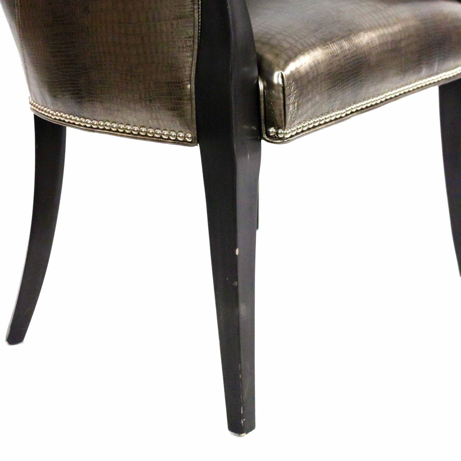 Sessel mit hoher Rückenlehne aus Alligatorlederimitat (20. Jahrhundert) im Angebot