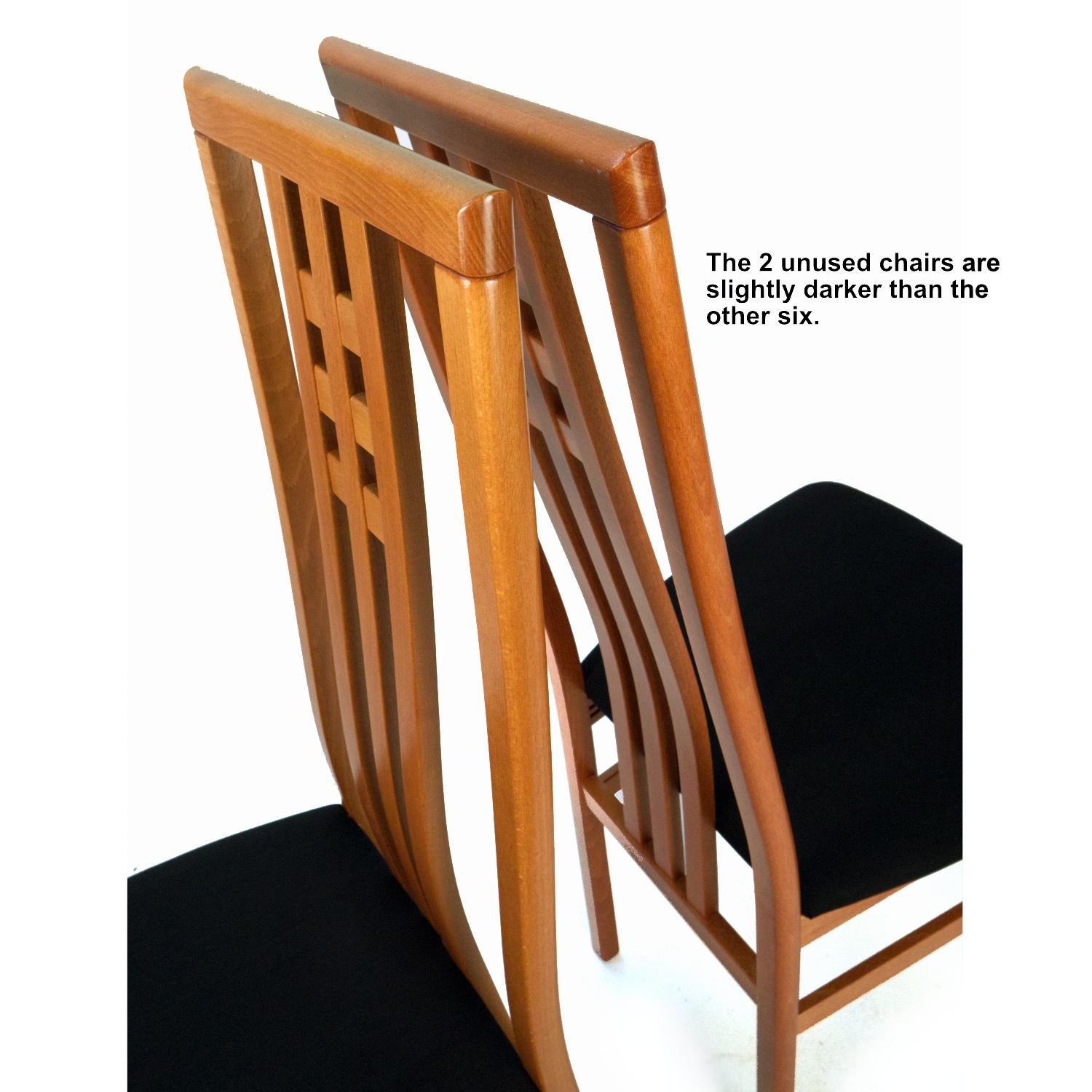 High Back Frank Lloyd Wright Style Modern Italian Cherry Dining Chairs In Excellent Condition In Chattanooga, TN