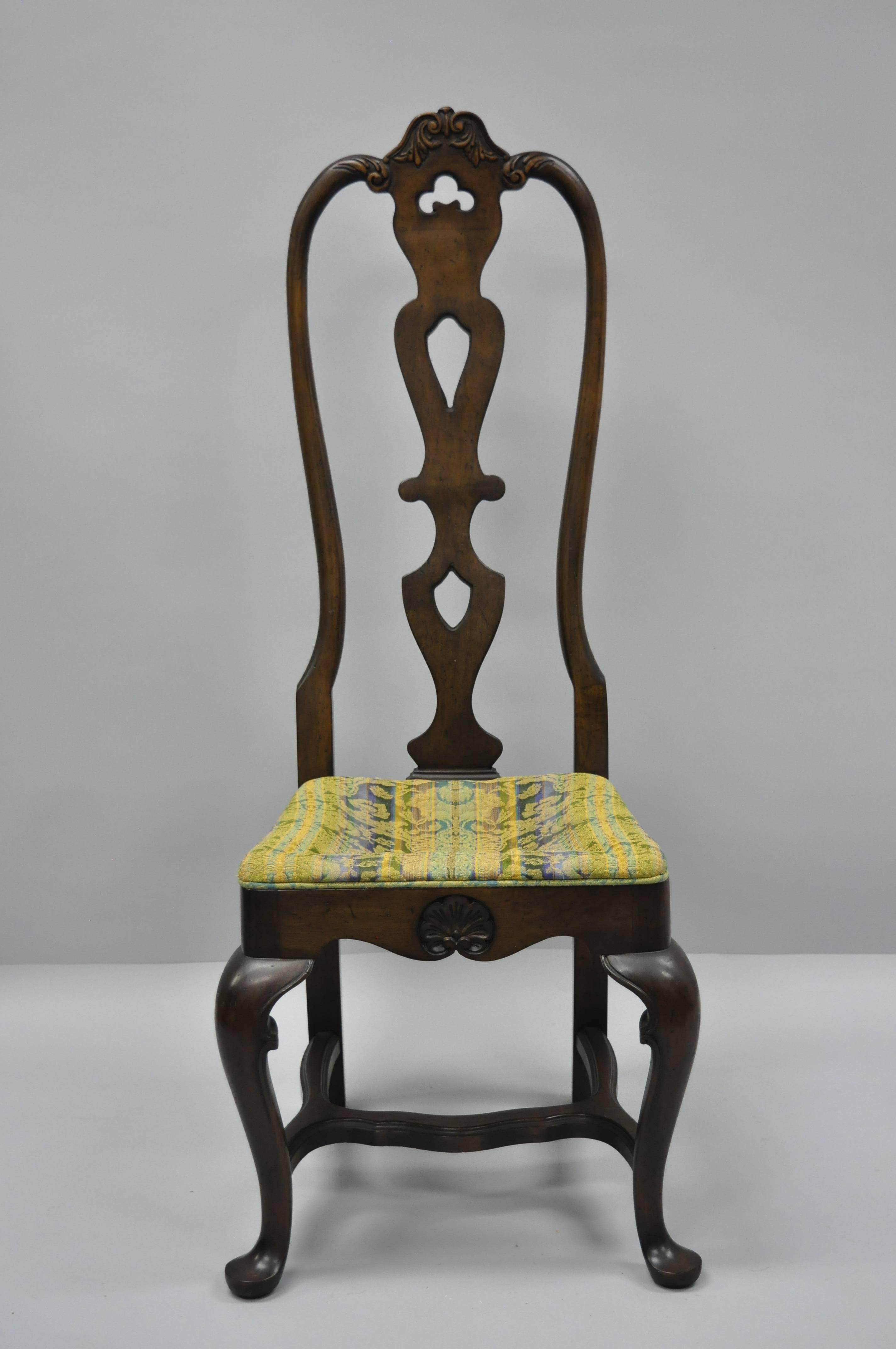 Mid-20th Century High Back Italian Baroque or Swedish Rococo Style Dining Side Chairs a Pair