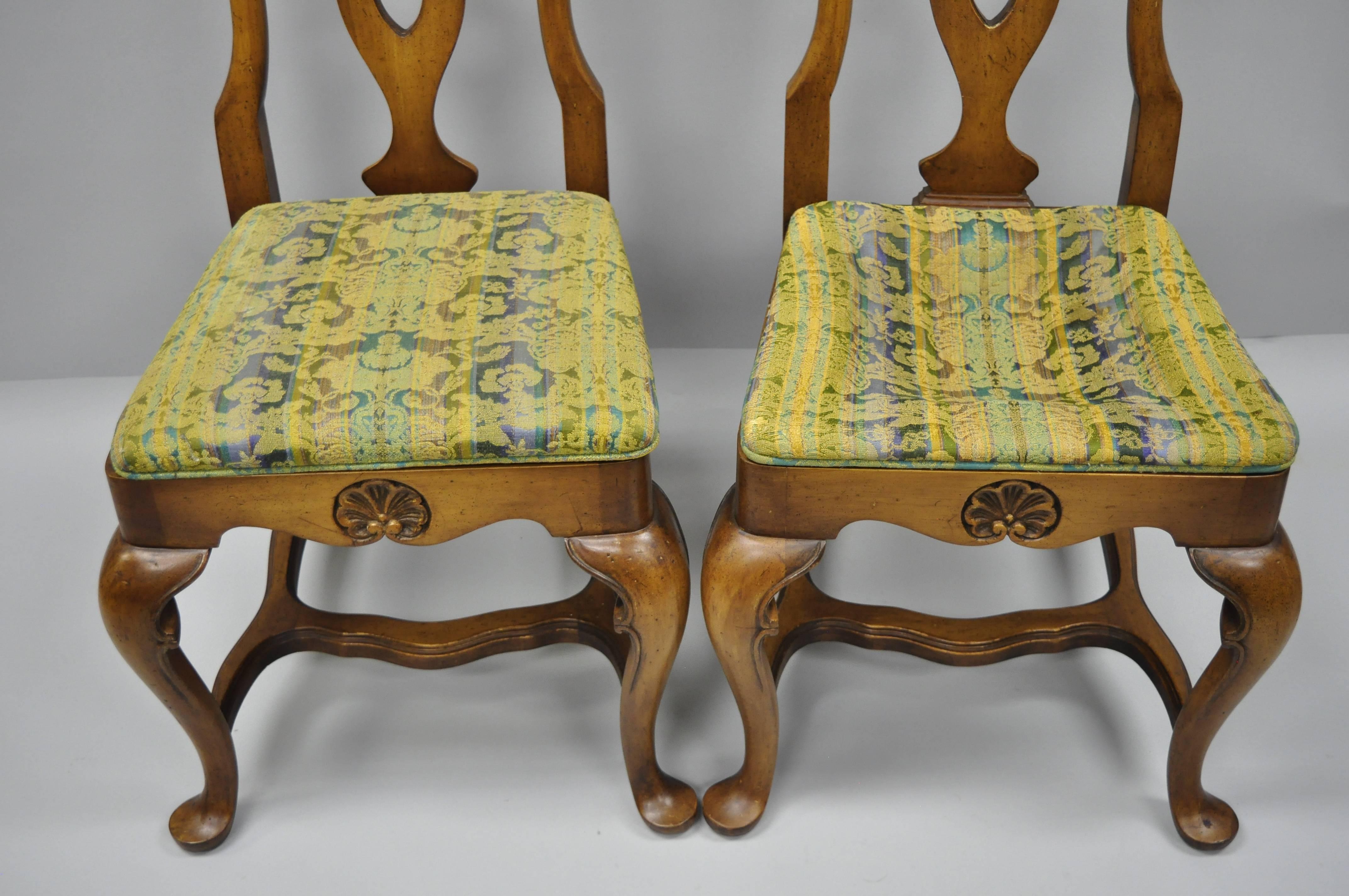 High Back Italian Baroque or Swedish Rococo Style Dining Side Chairs Set of Four In Good Condition For Sale In Philadelphia, PA