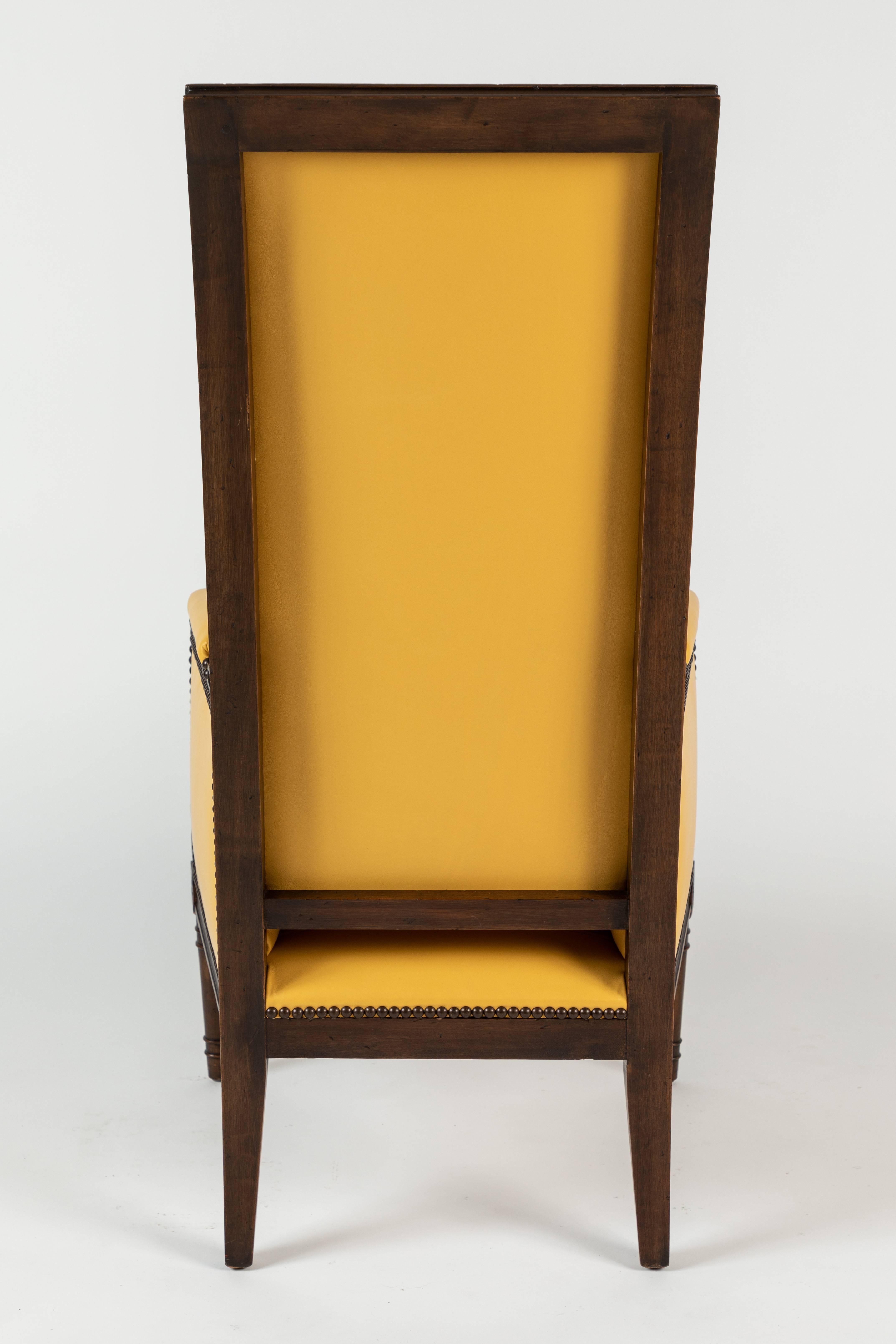 High Back Leather Armchair by Yale R. Burge 3