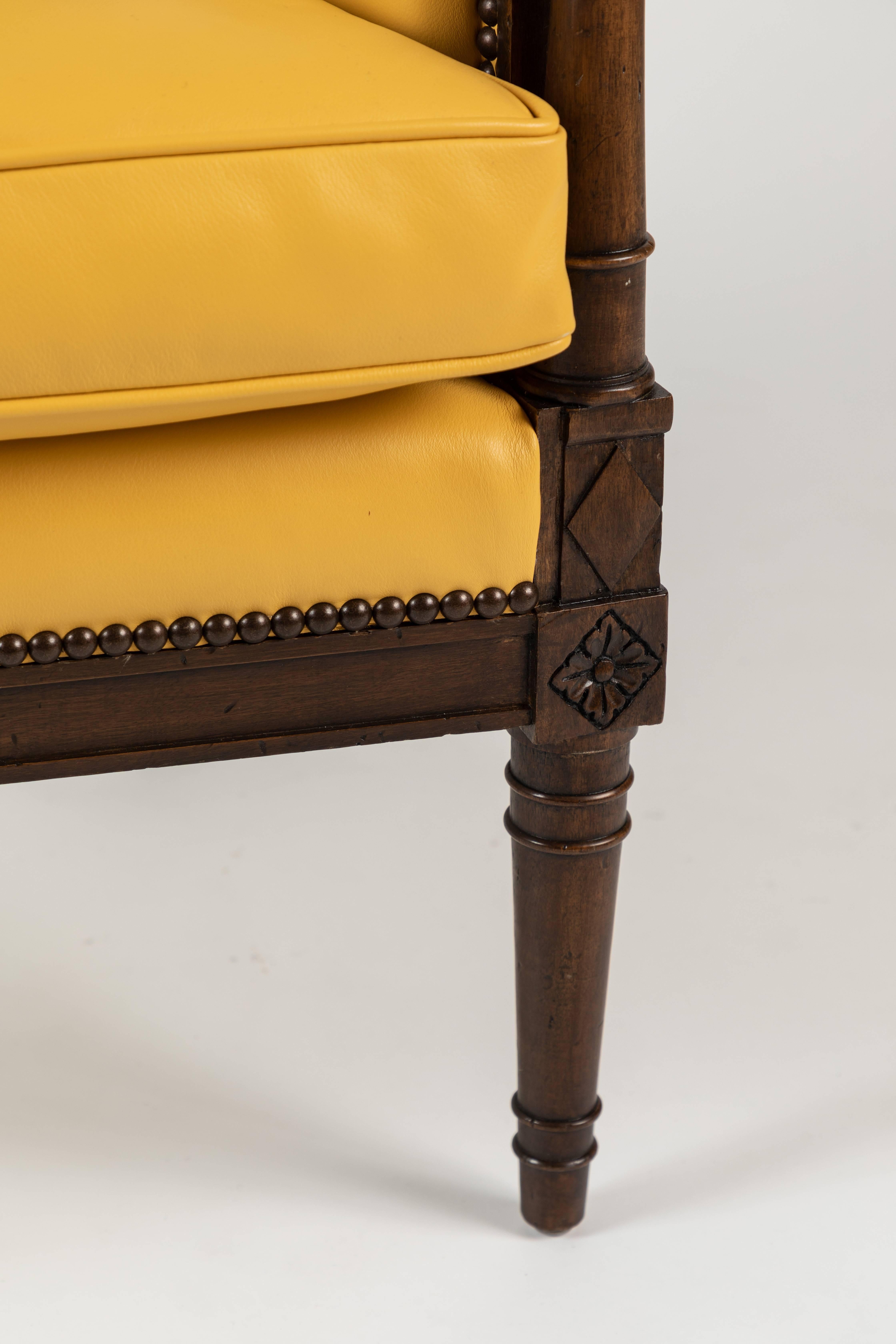 High Back Leather Armchair by Yale R. Burge at 1stDibs