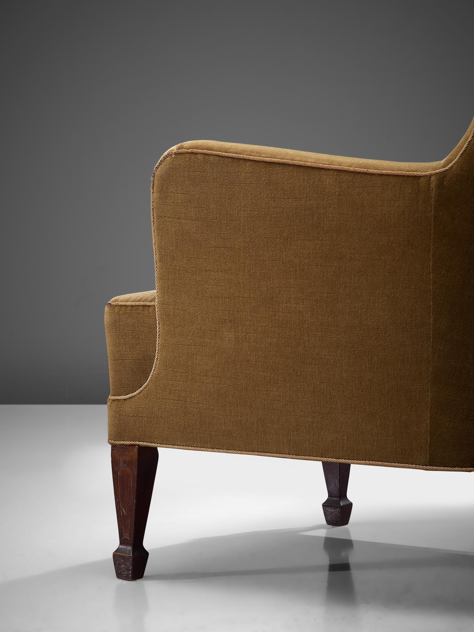 Danish High Back Lounge Chair by Frits Henningsen, Denmark, 1930s