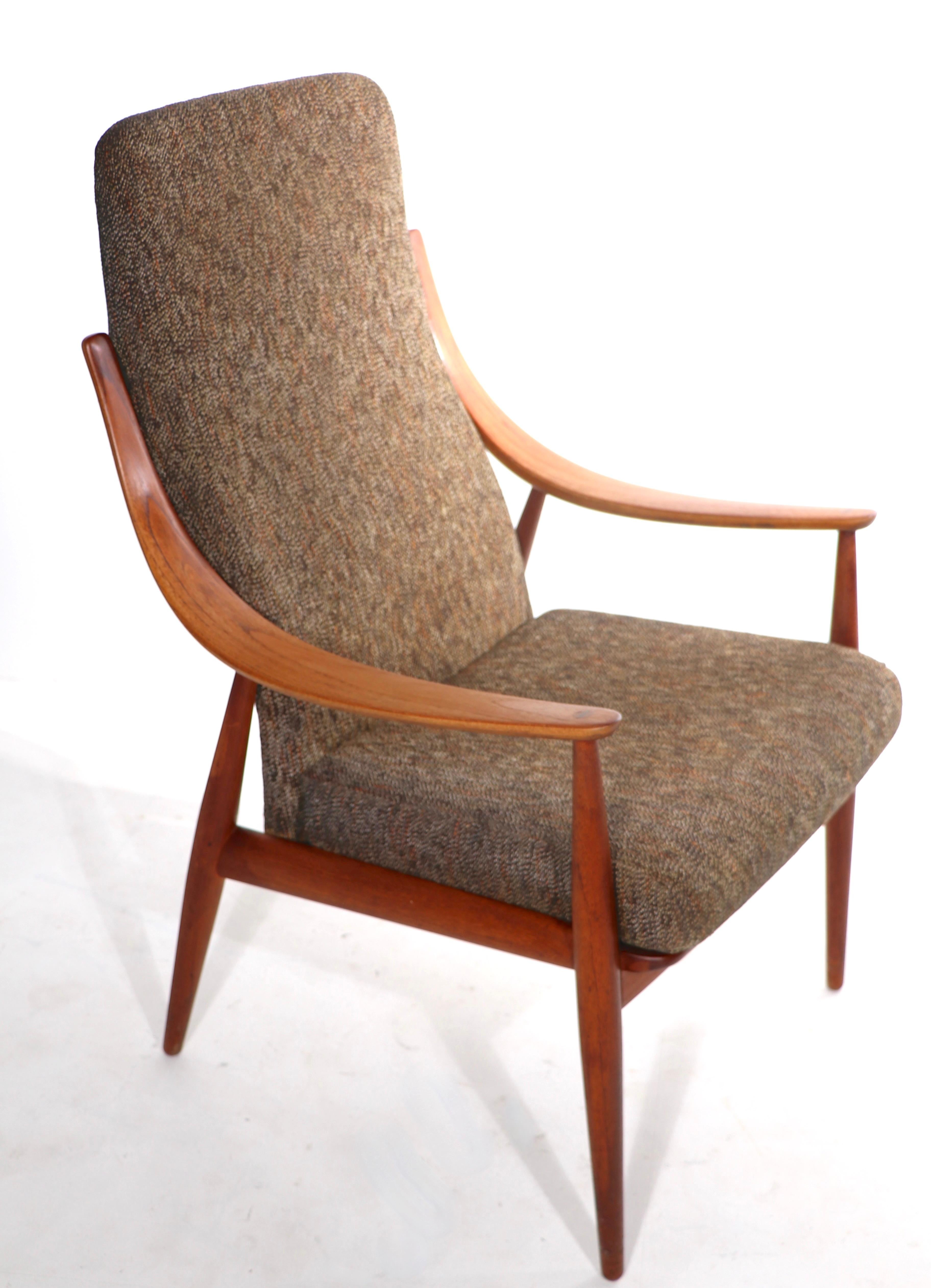 Mid-20th Century High Back Lounge Chair by Hvidt and Molgaard, Nielsen For Sale