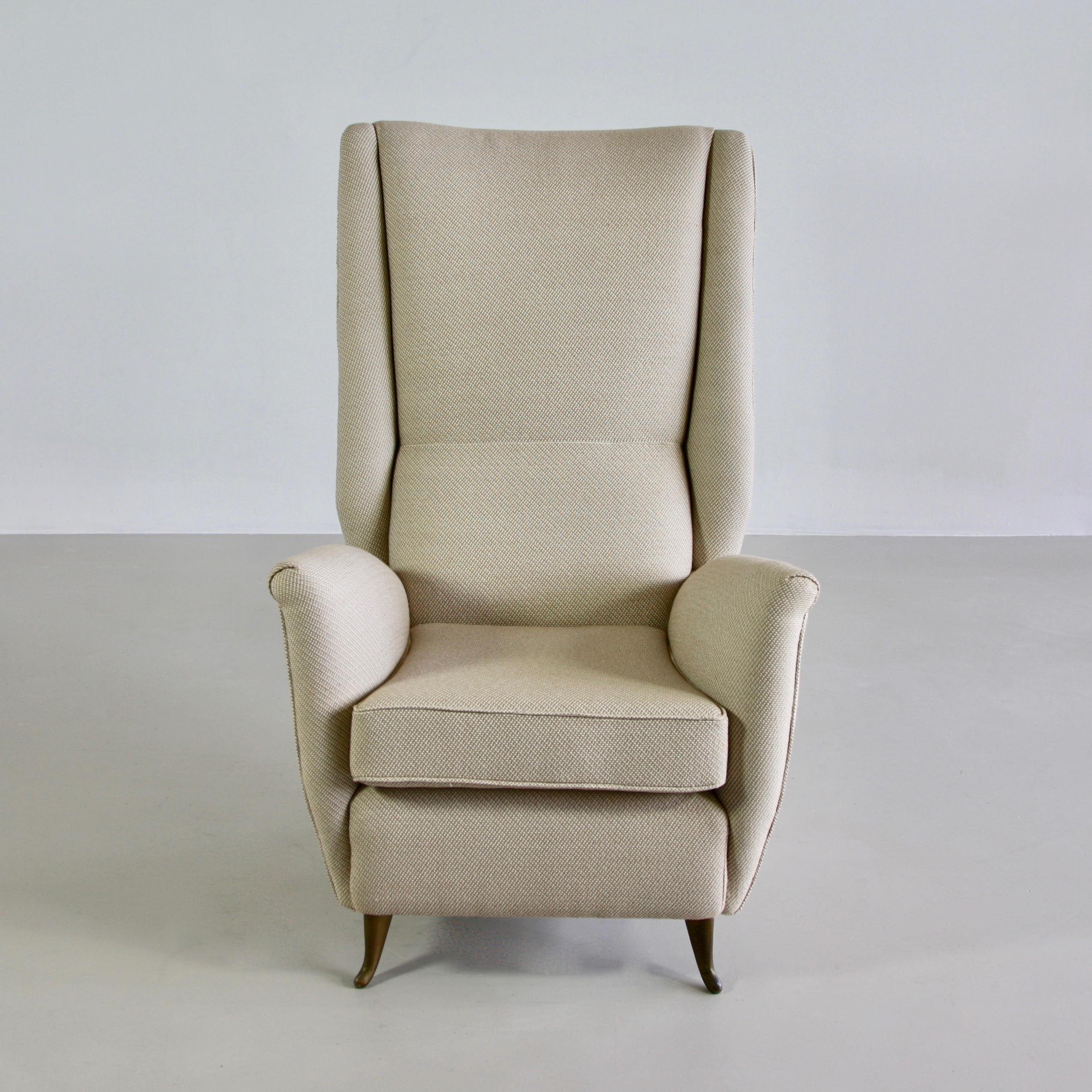Mid-20th Century High Back Lounge Chair by I.S.A. Bergamo, Attributed to Gio Ponti