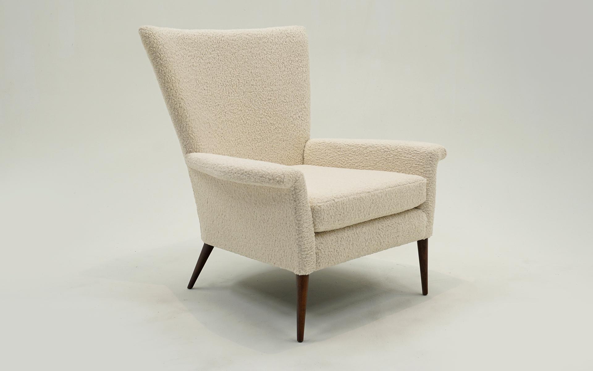 Américain Chaise longue à dossier haut par Paul McCobb. Restauré par des experts en bouclier blanc cassé. en vente