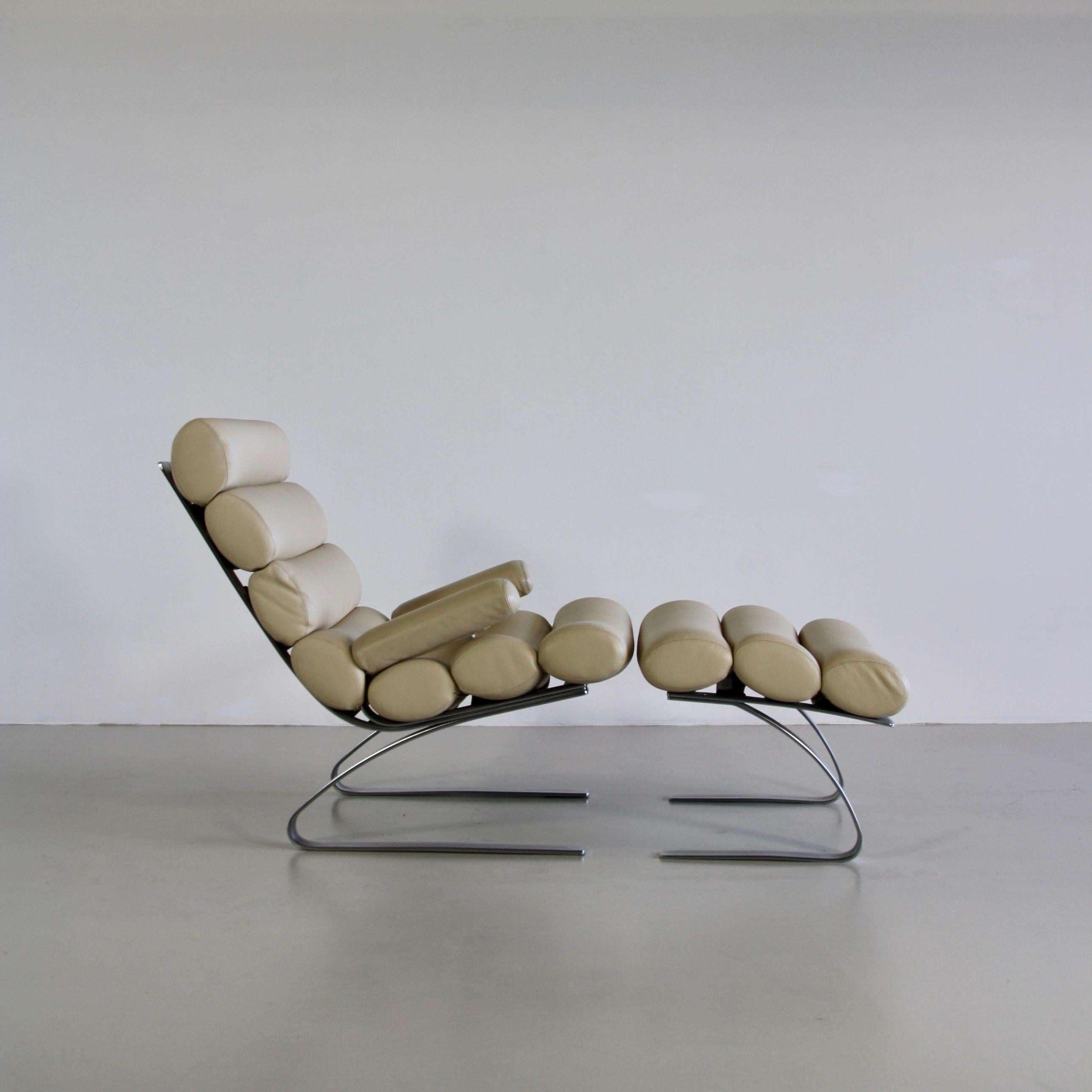 High Back Lounge Chair and Foot Stool by COR, 1976 3