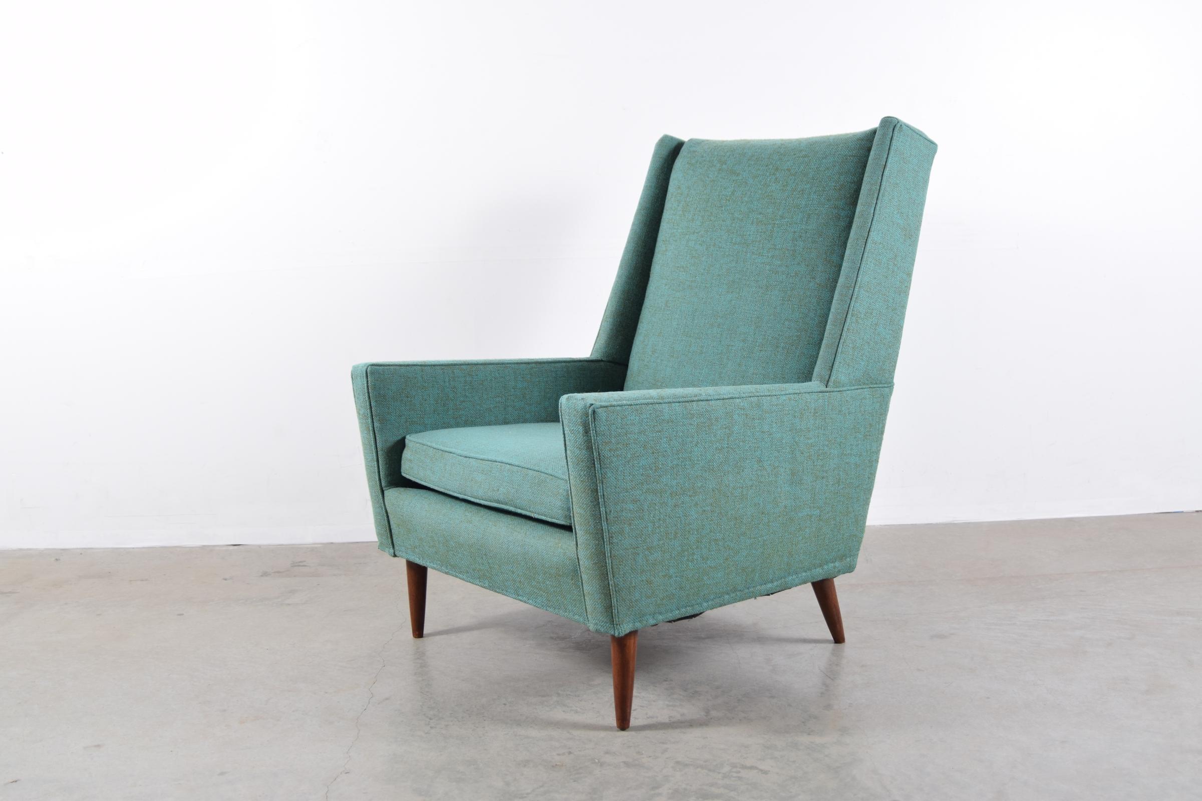 Mid-Century Modern High Back Lounge Chair in the manner of Paul McCobb