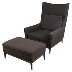 High Back Lounge Chair and Ottoman by Paul McCobb for Directional