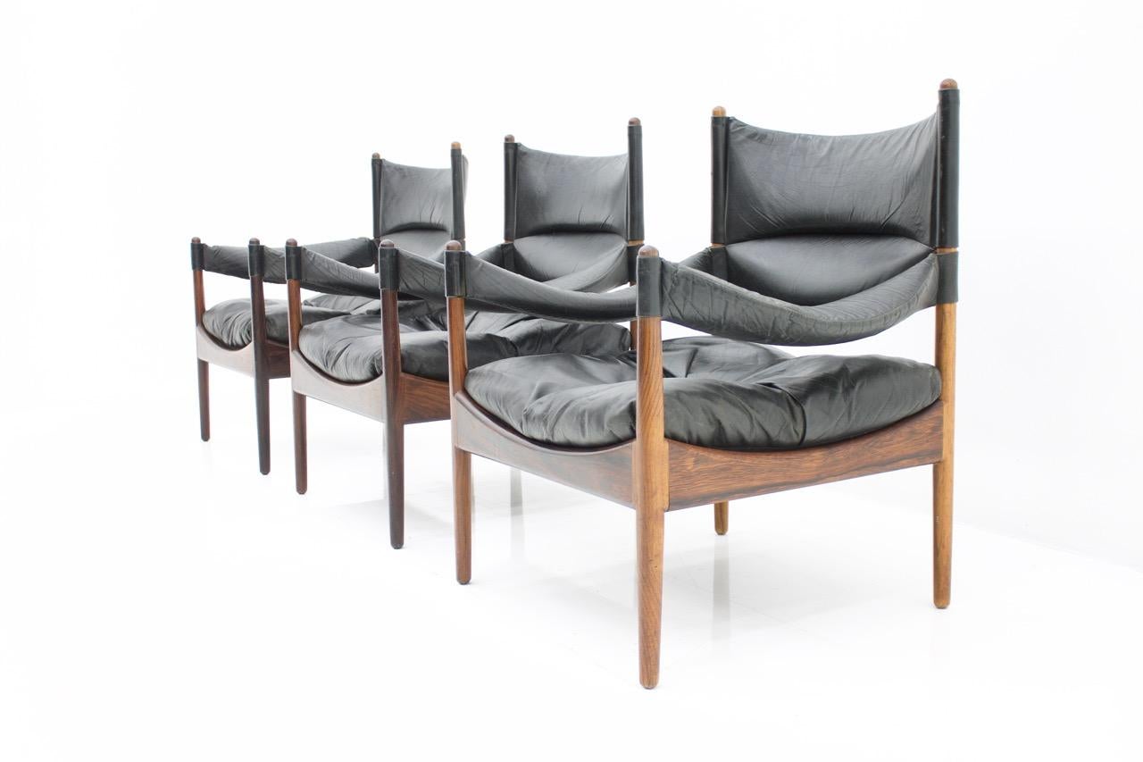 Scandinavian Modern High Back Lounge Chairs by Kristian Solmer Vedel Made by Søren Willadsen, 1963 For Sale