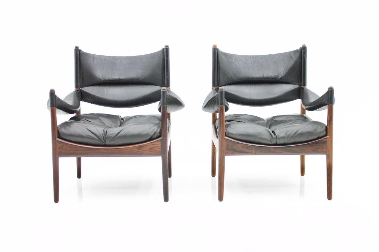 Danish High Back Lounge Chairs by Kristian Solmer Vedel Made by Søren Willadsen, 1963 For Sale