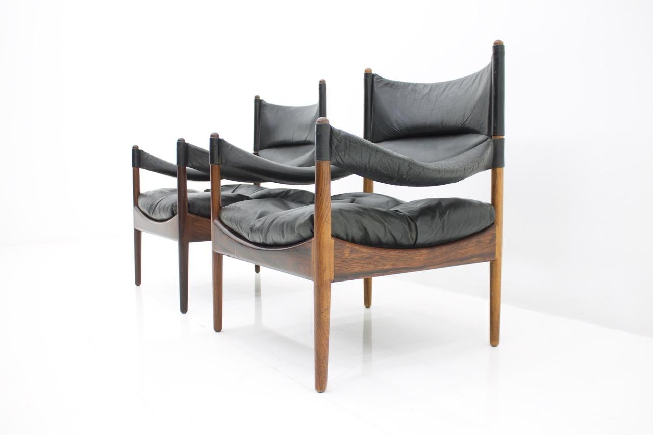 High Back Lounge Chairs by Kristian Solmer Vedel Made by Søren Willadsen, 1963 In Good Condition For Sale In Frankfurt / Dreieich, DE