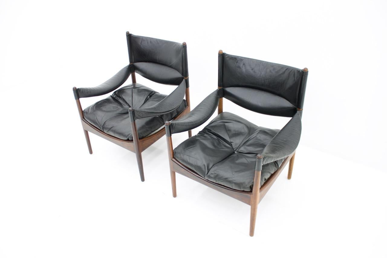 Mid-20th Century High Back Lounge Chairs by Kristian Solmer Vedel Made by Søren Willadsen, 1963 For Sale