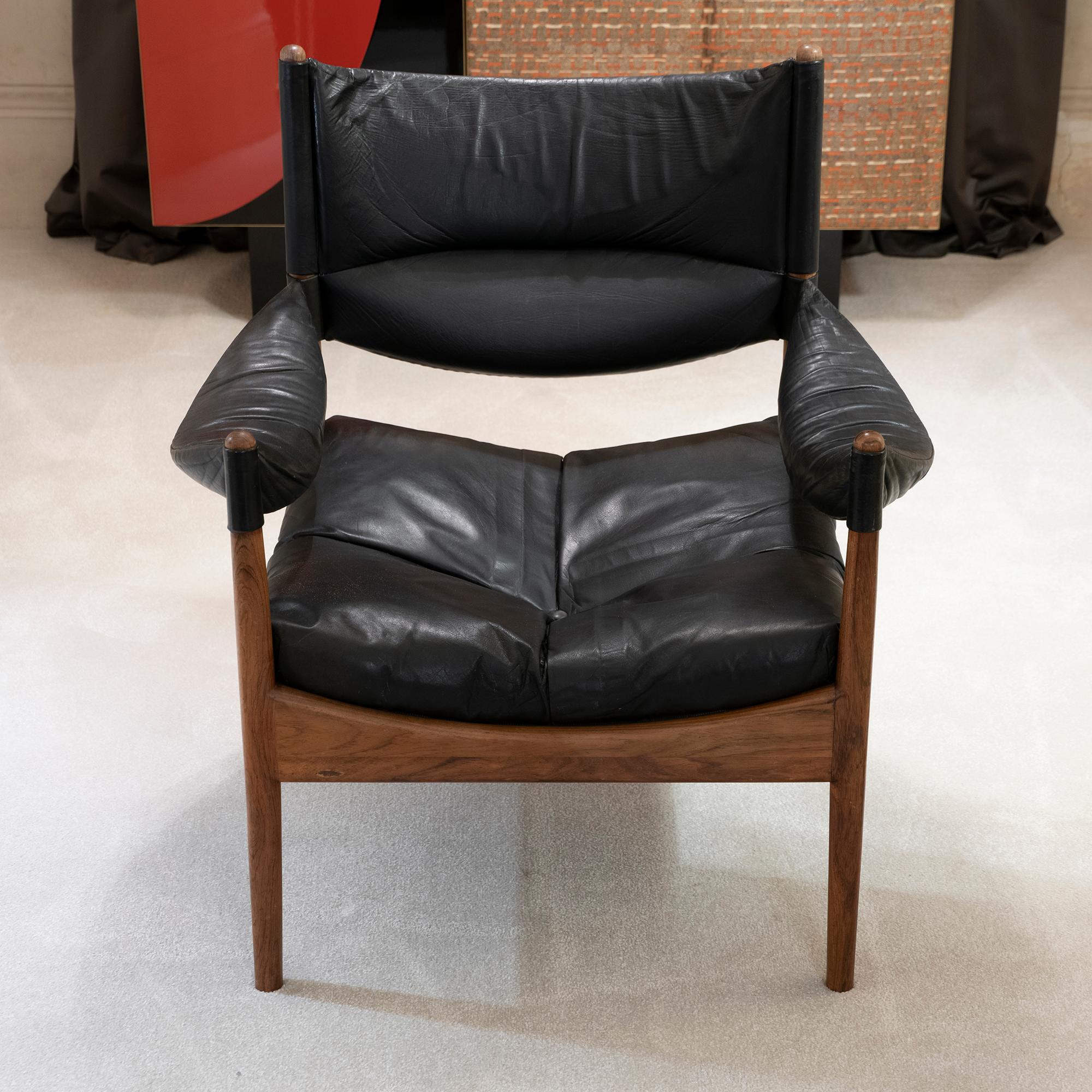 Scandinavian Modern High Back Lounge Chairs by Kristian Vedel Made by Søren Willadsen, 1963