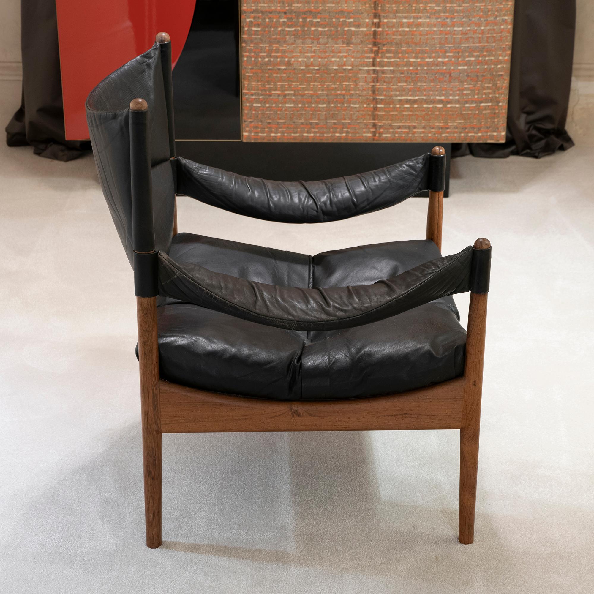 Leather High Back Lounge Chairs by Kristian Vedel Made by Søren Willadsen, 1963