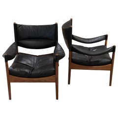 High Back Lounge Chairs by Kristian Vedel Made by Søren Willadsen, 1963