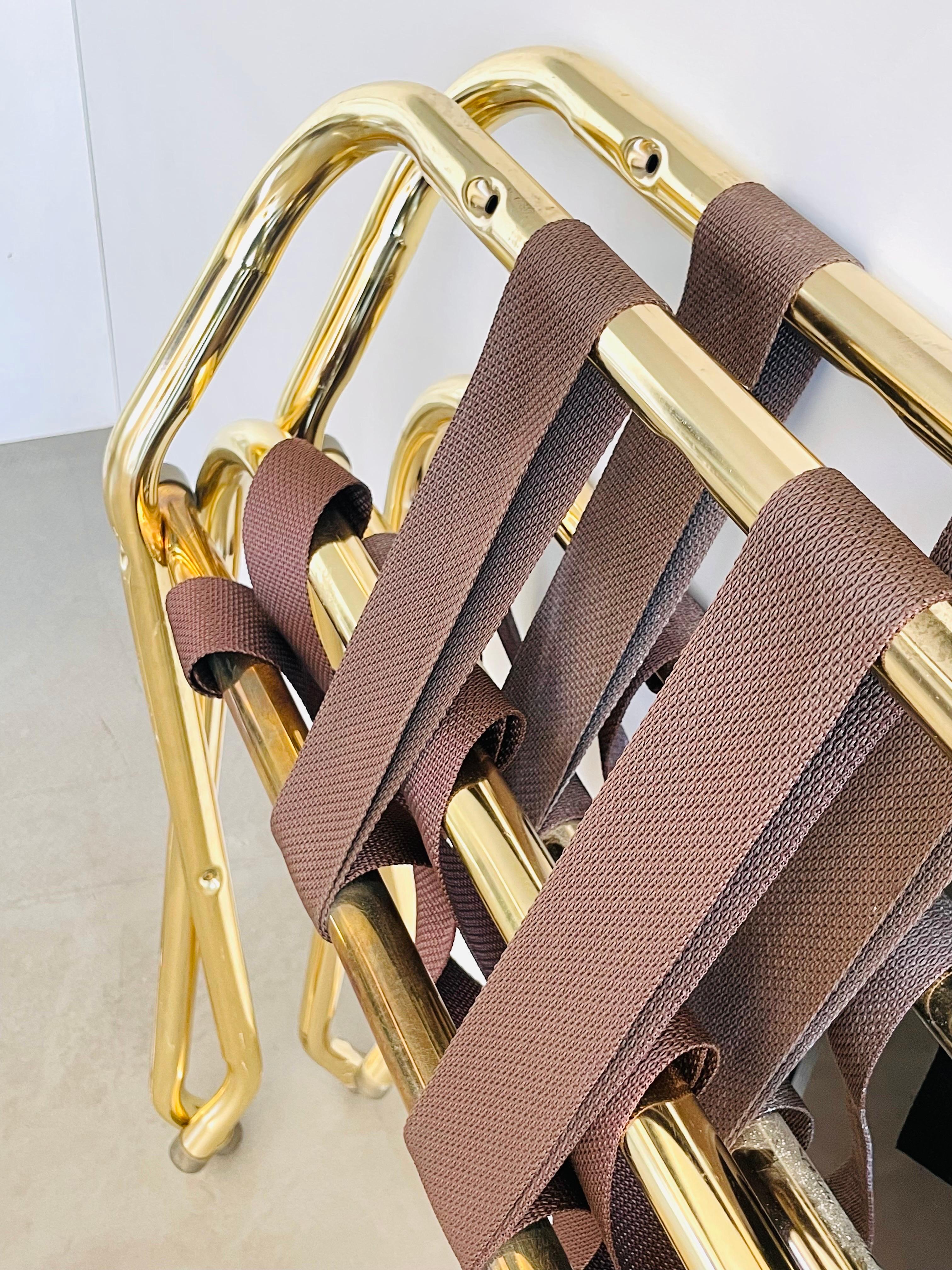 High Back Luggage Bagage Rack in Brass NOS, 10 Available For Sale 3