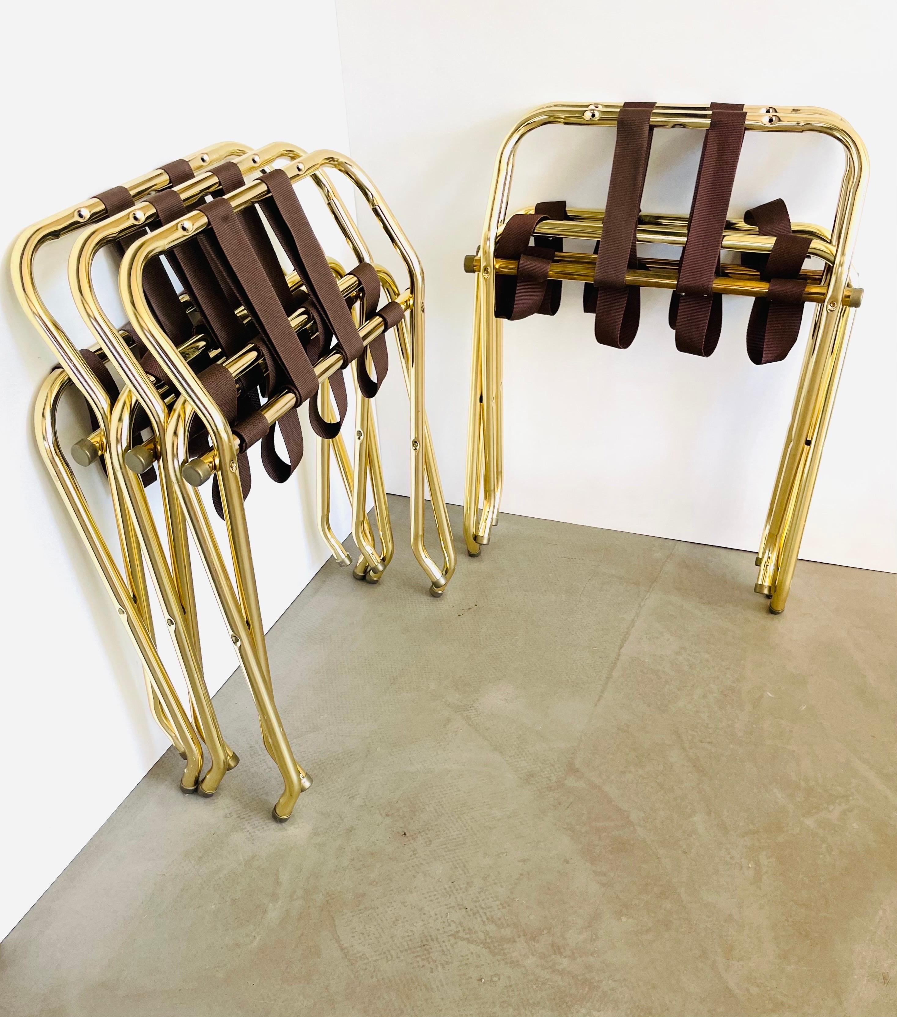 High Back Luggage Bagage Rack in Brass NOS, 10 Available For Sale 5