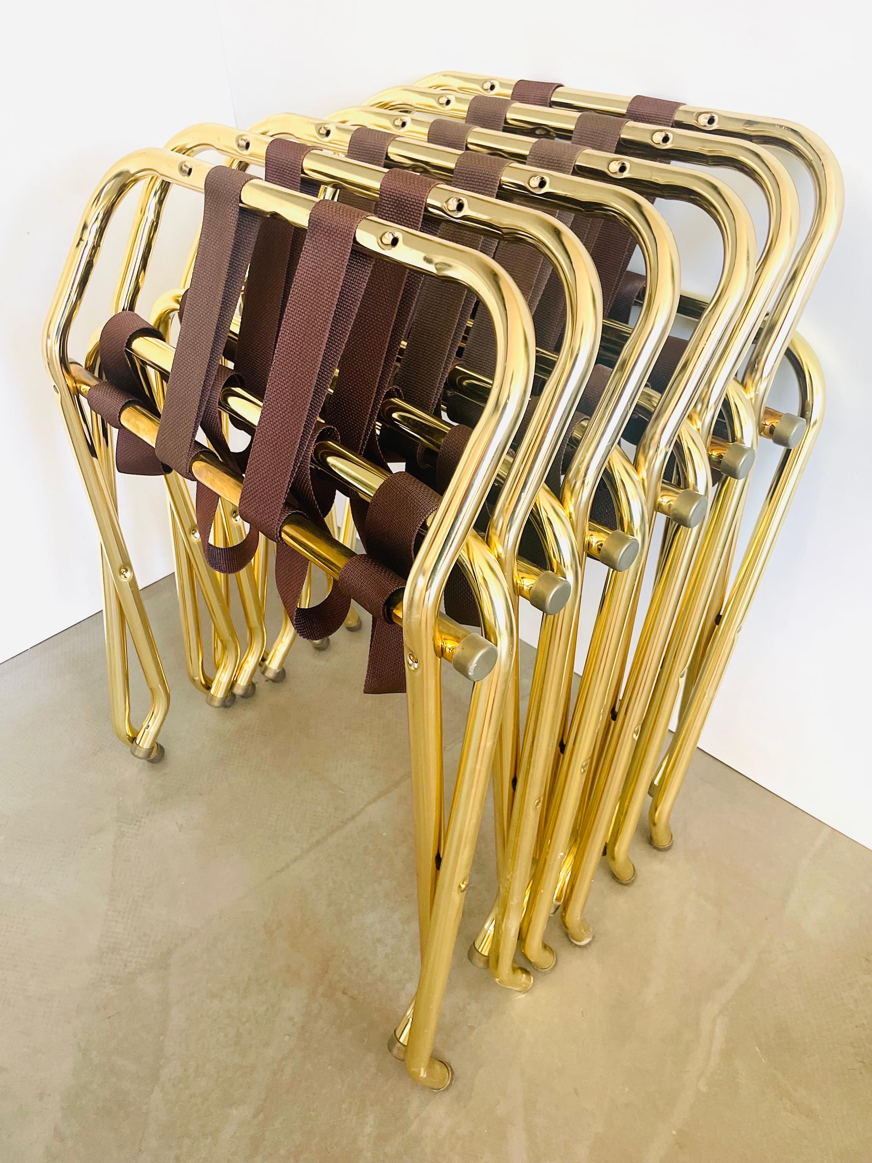 High Back Luggage Bagage Rack in Brass NOS, 10 Available For Sale 6