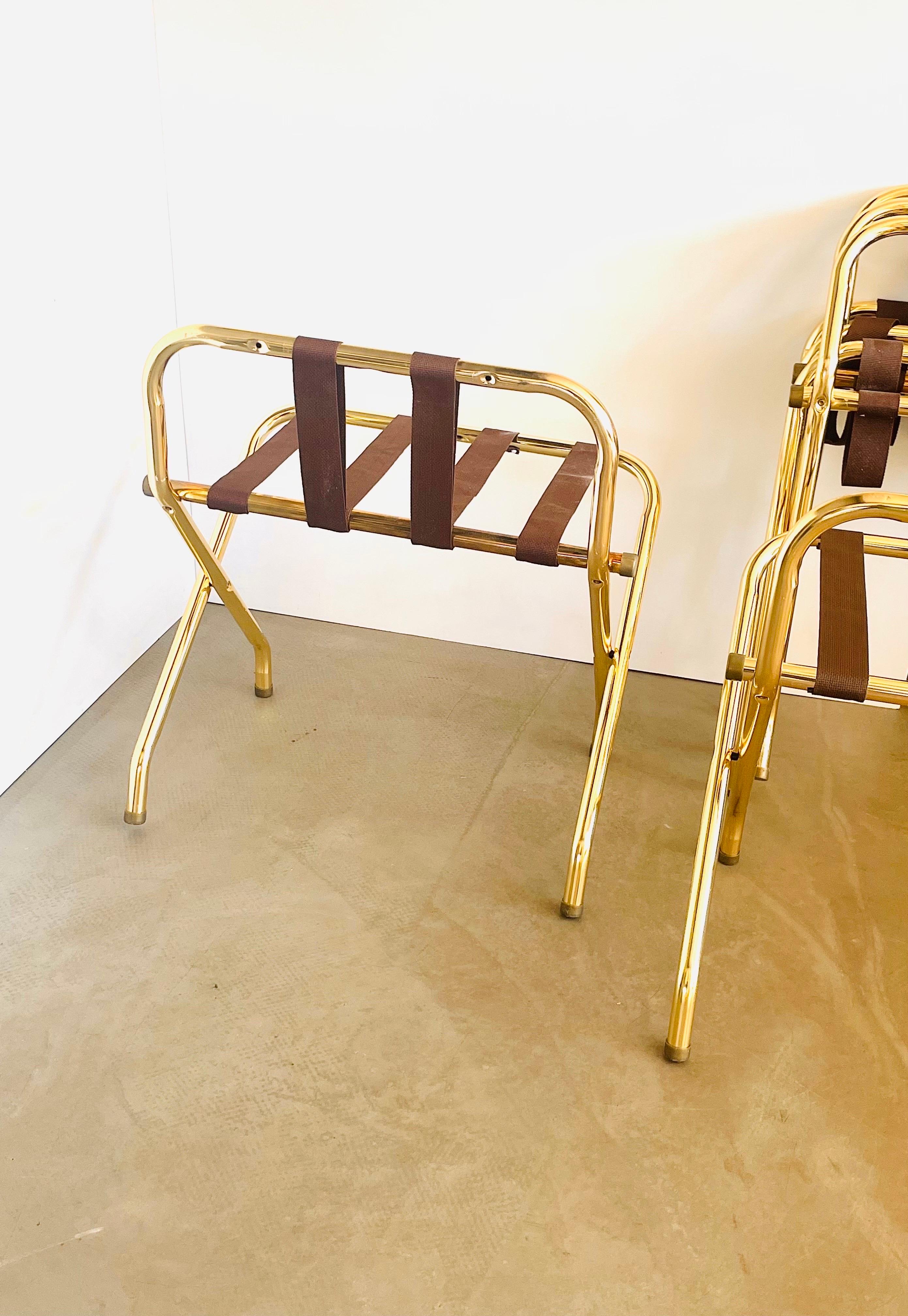 Mid-Century Modern High Back Luggage Bagage Rack in Brass NOS, 10 Available For Sale