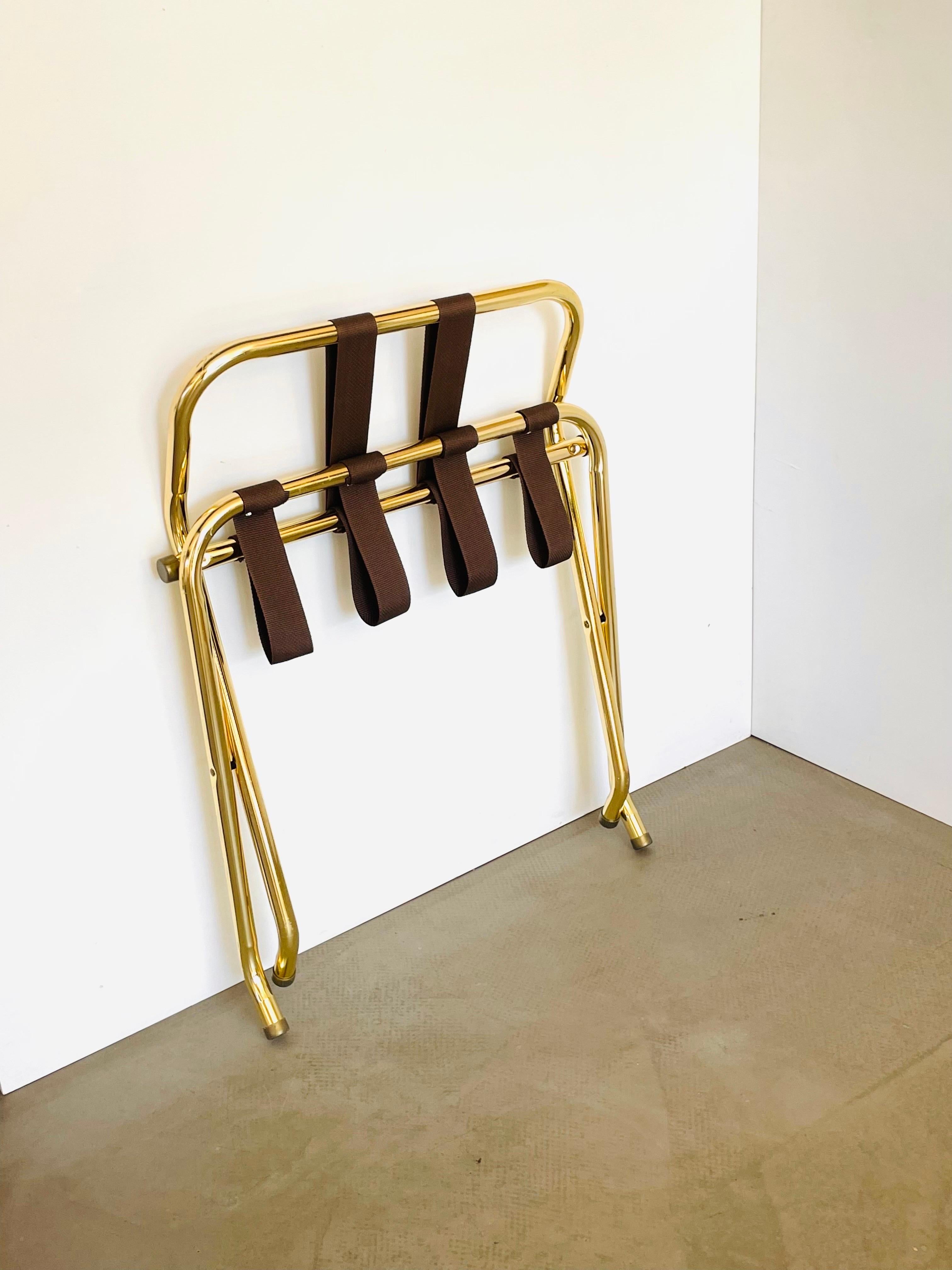 High Back Luggage Bagage Rack in Brass NOS, 10 Available For Sale 2