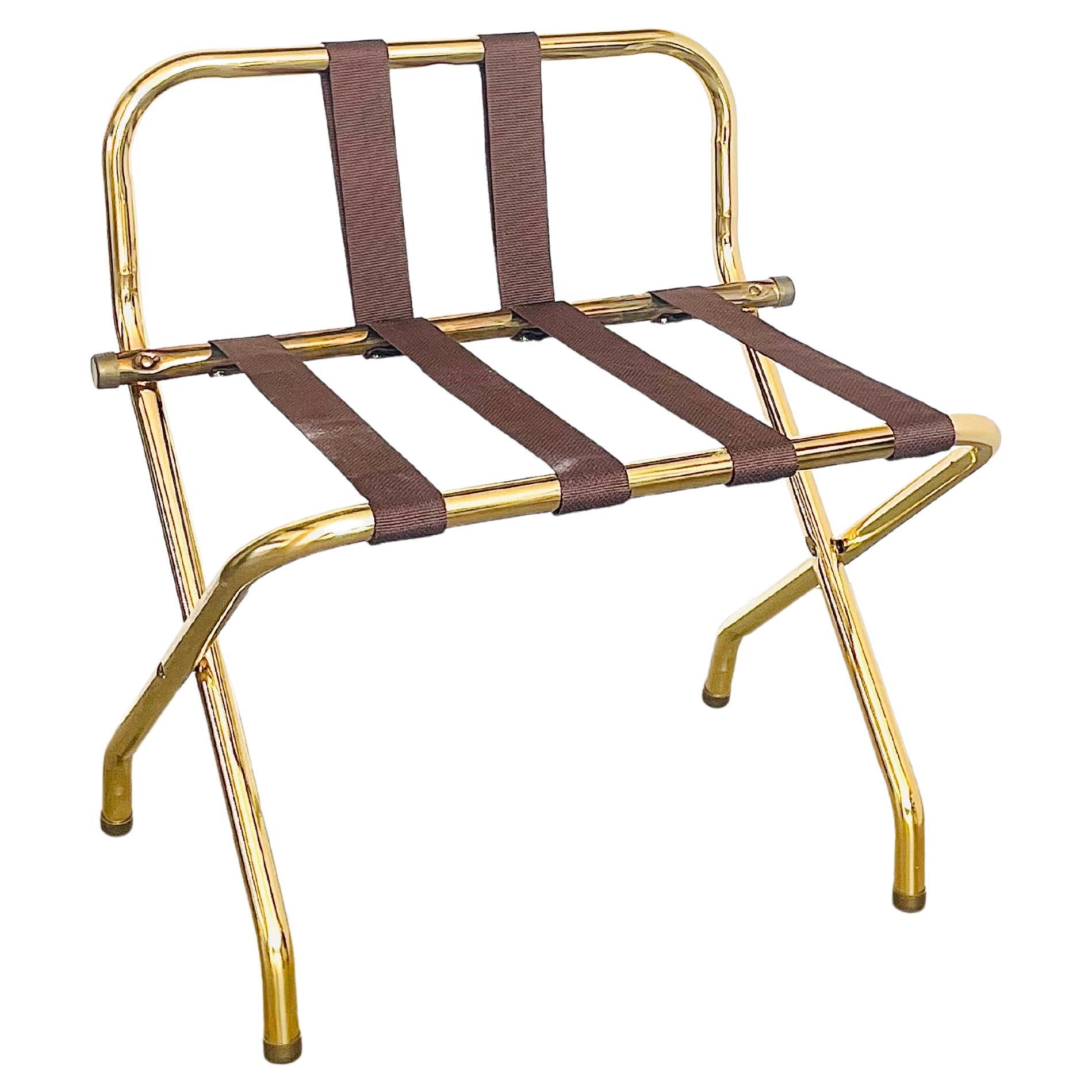 High Back Luggage Bagage Rack in Brass NOS, 10 Available For Sale