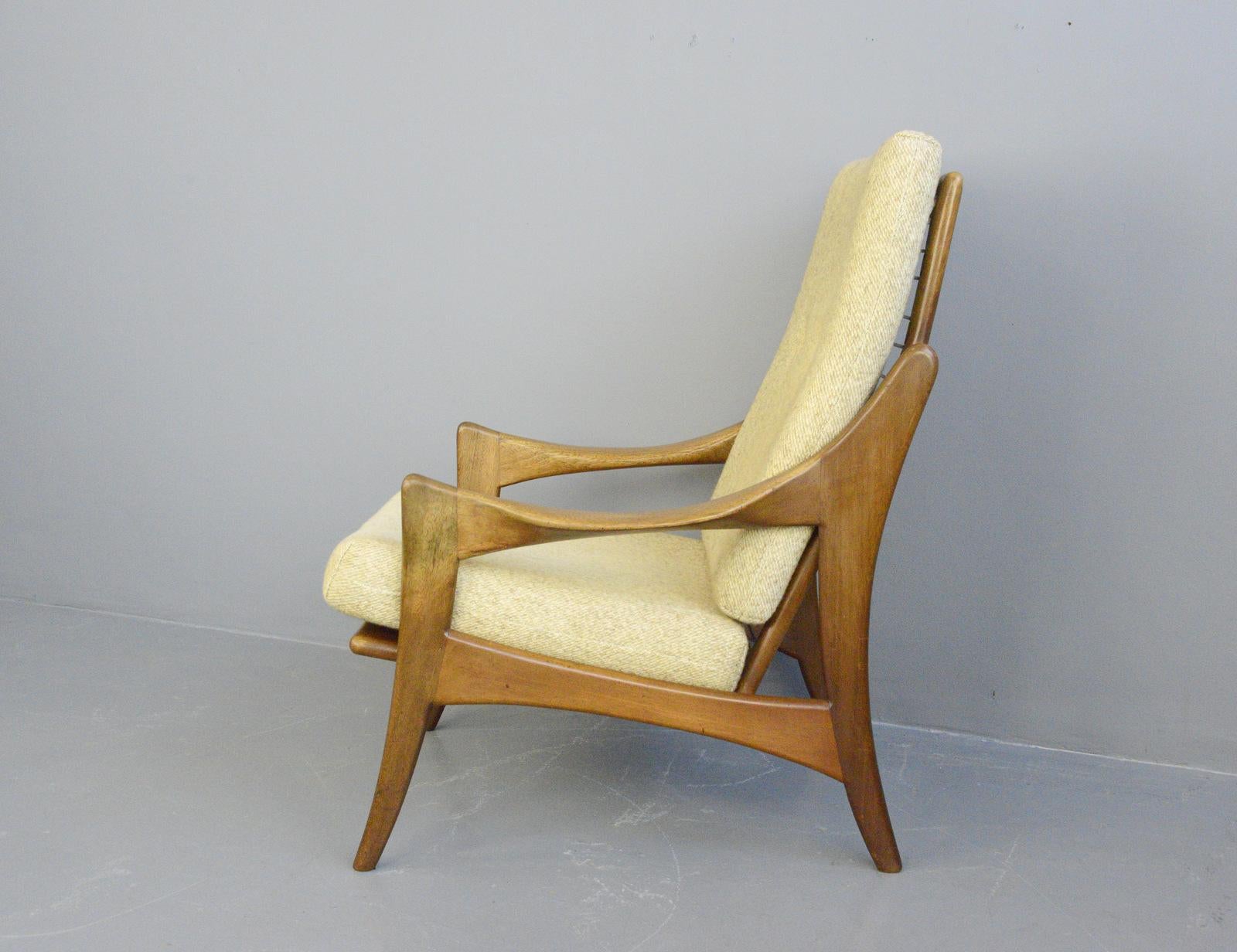 Mid-Century Modern High Back Midcentury Lounge Chair by Gelderland, circa 1950s