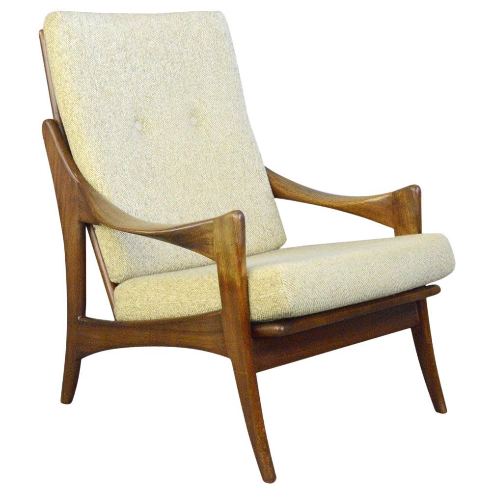High Back Midcentury Lounge Chair by Gelderland, circa 1950s