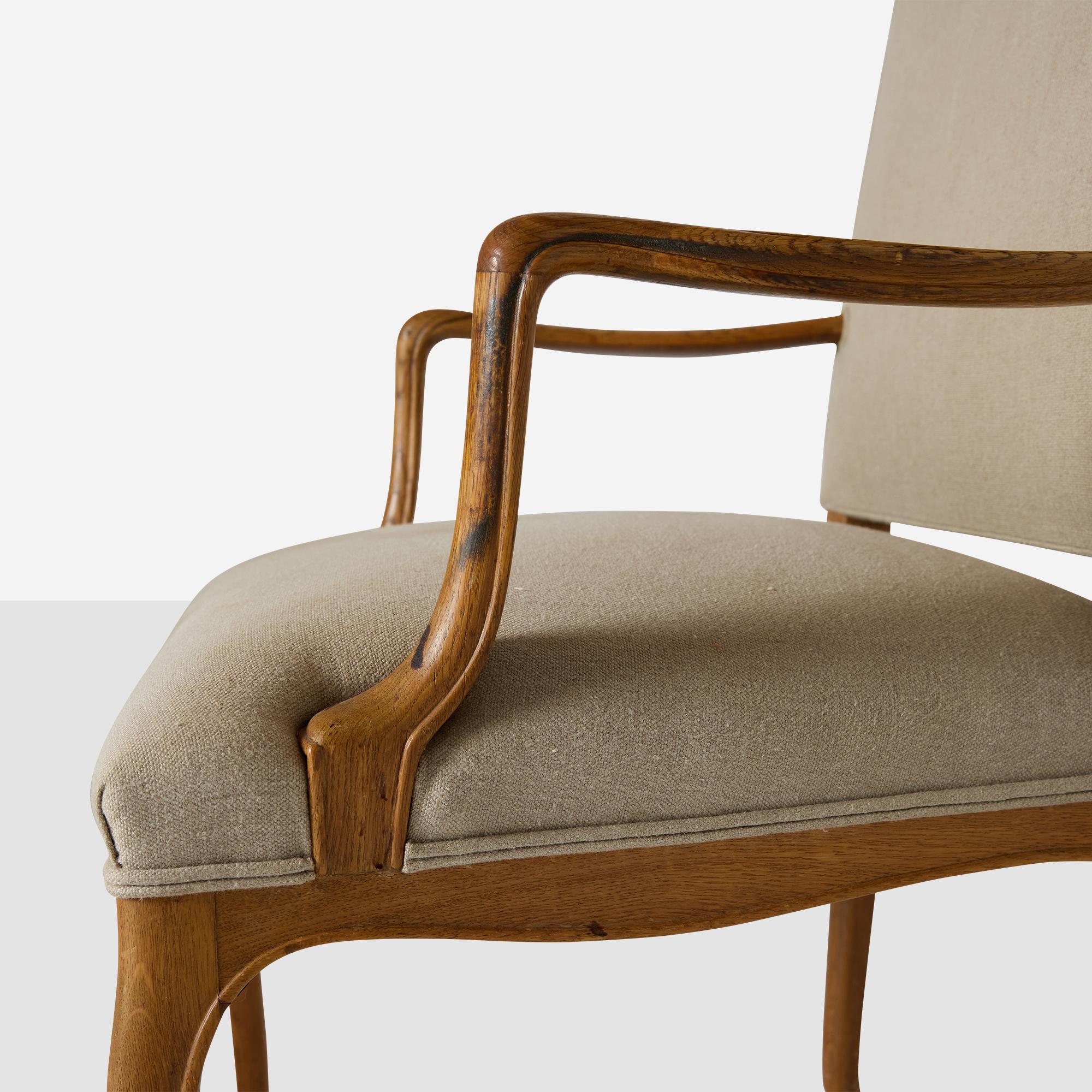 Sillón alto de roble de Frits Henningsen en venta 2
