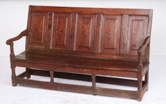 High Back Oak Tavern Bench