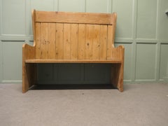 High Back Pine Settle, Fireside Country Pub Bench This is an old Pine Settle