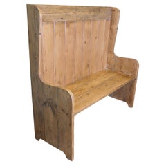 High Back Pine Settle, Fireside Pub Bench